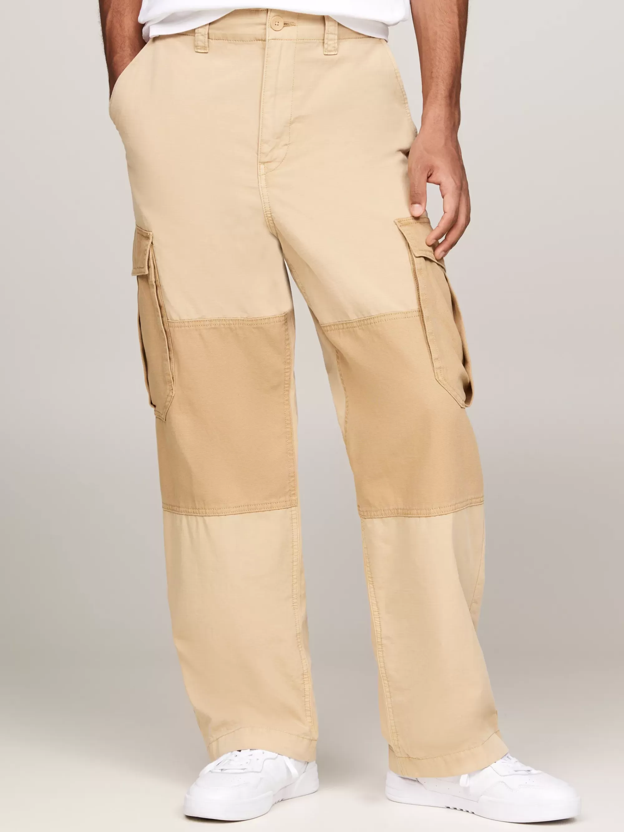 Broeken*Tommy Hilfiger Aiden Ripstop Baggy Broek Met Cargozakken GENTLE GOLD
