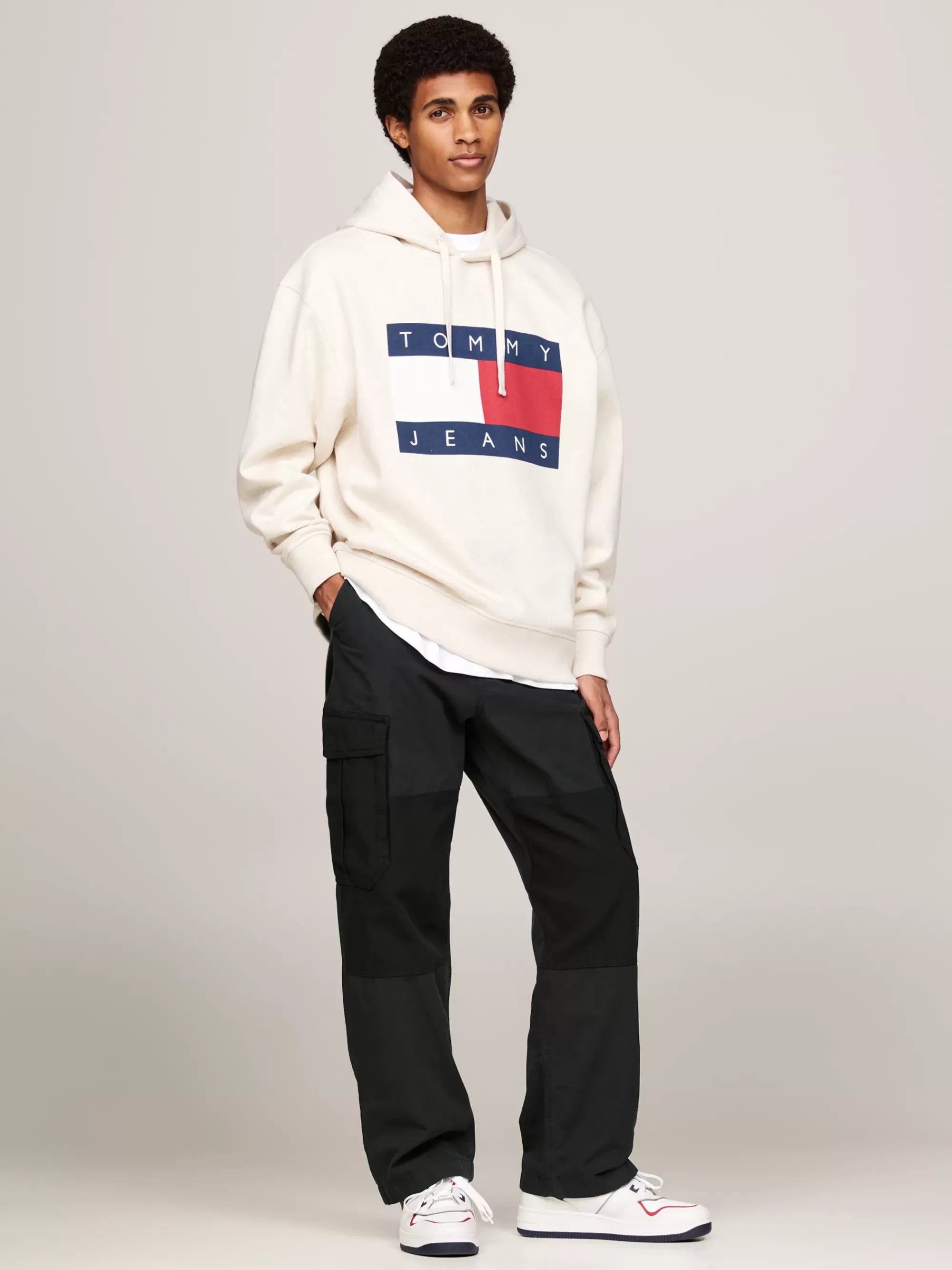Broeken*Tommy Hilfiger Aiden Ripstop Baggy Broek Met Cargozakken BLACK