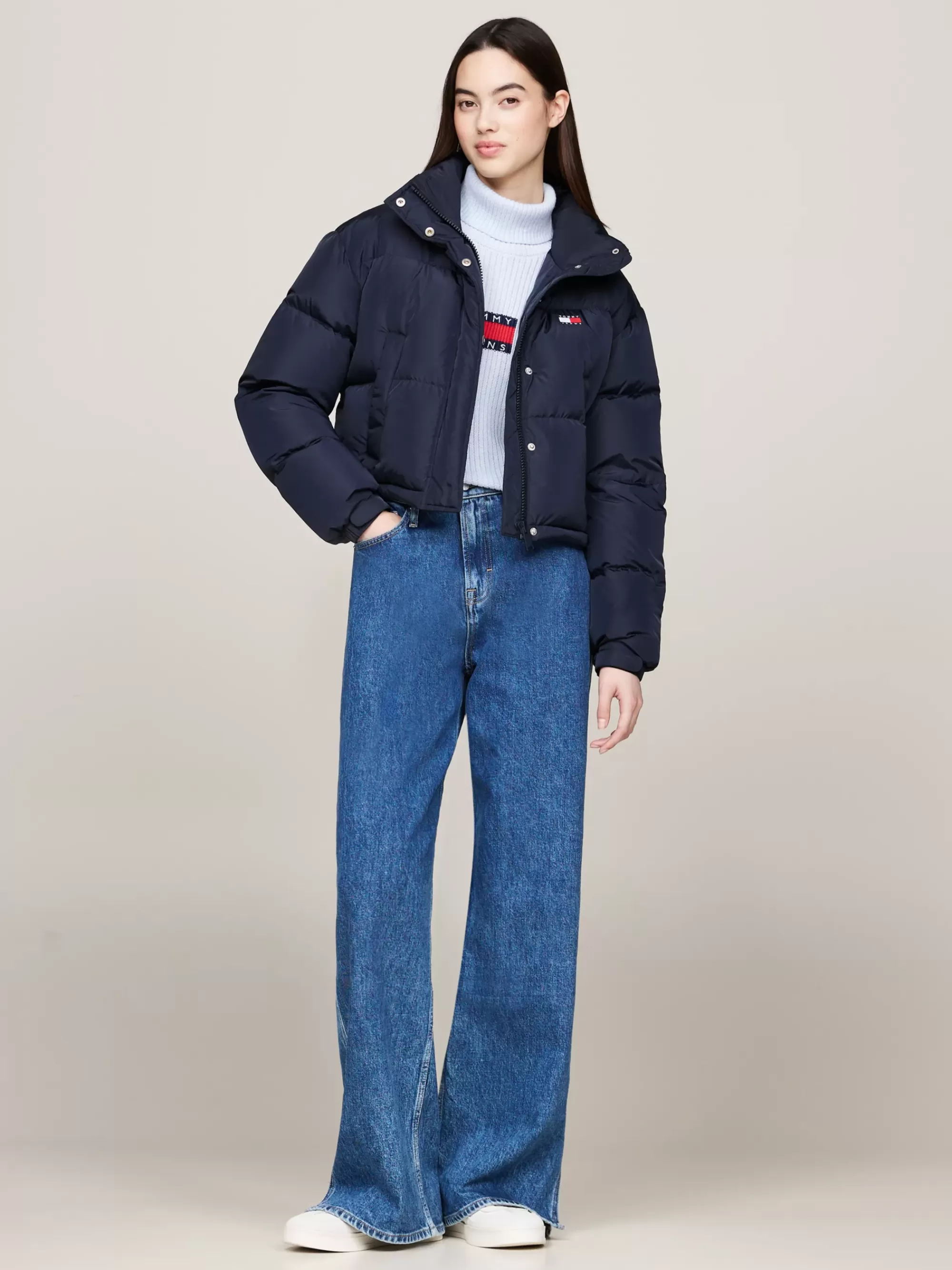 Jassen & Jacks*Tommy Hilfiger Alaska Pufferjack Met Logo Op De Achterkant DARK NIGHT NAVY