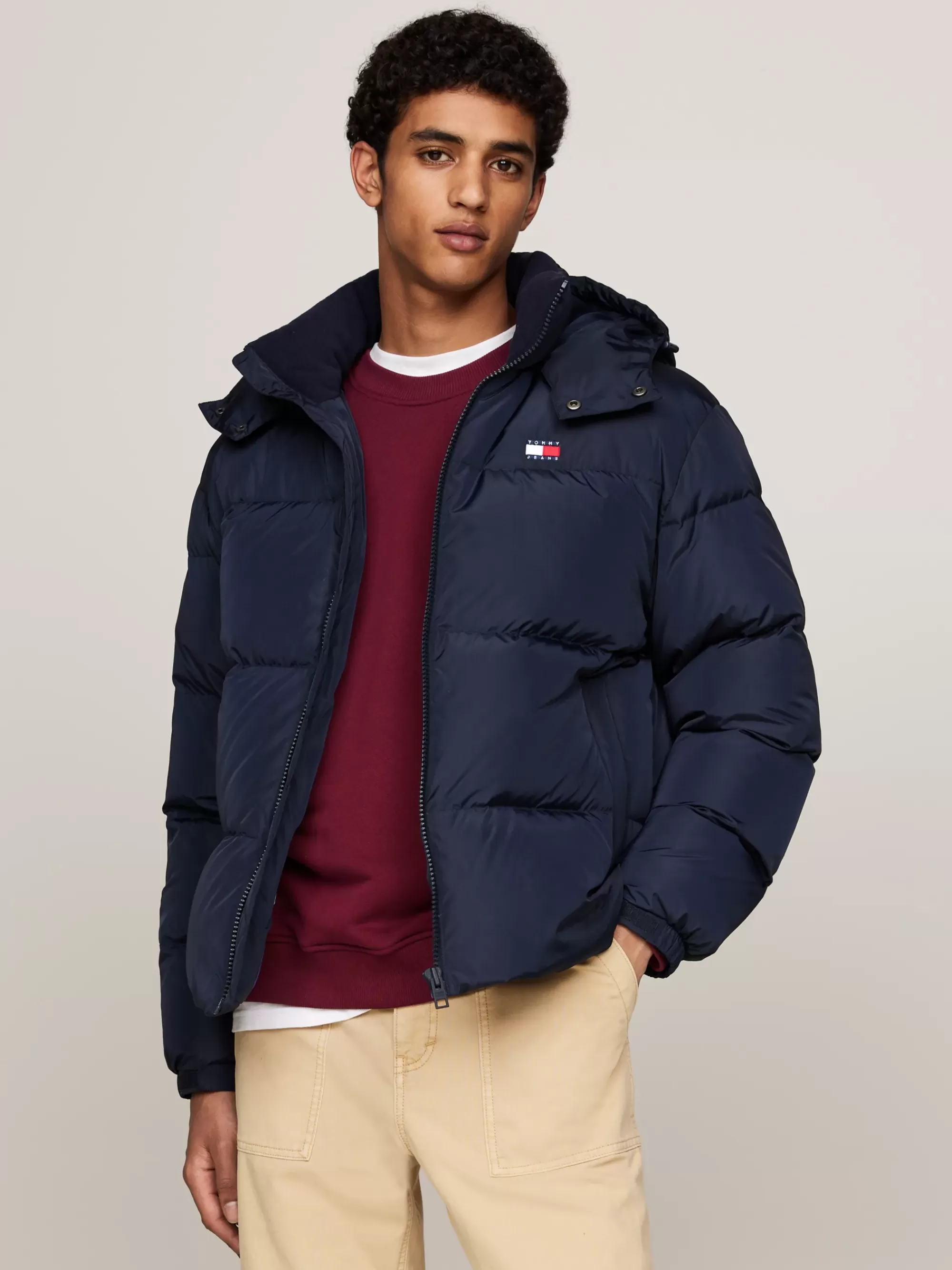Jassen & Jacks*Tommy Hilfiger Alaska Pufferjack Met Vlag DARK NIGHT NAVY
