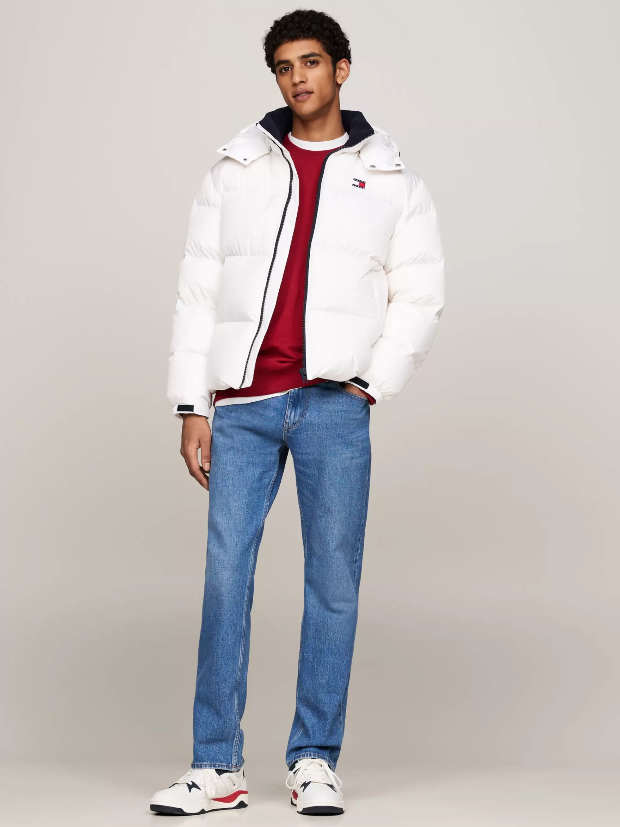 Jassen & Jacks*Tommy Hilfiger Alaska Pufferjack Met Vlag WHITE