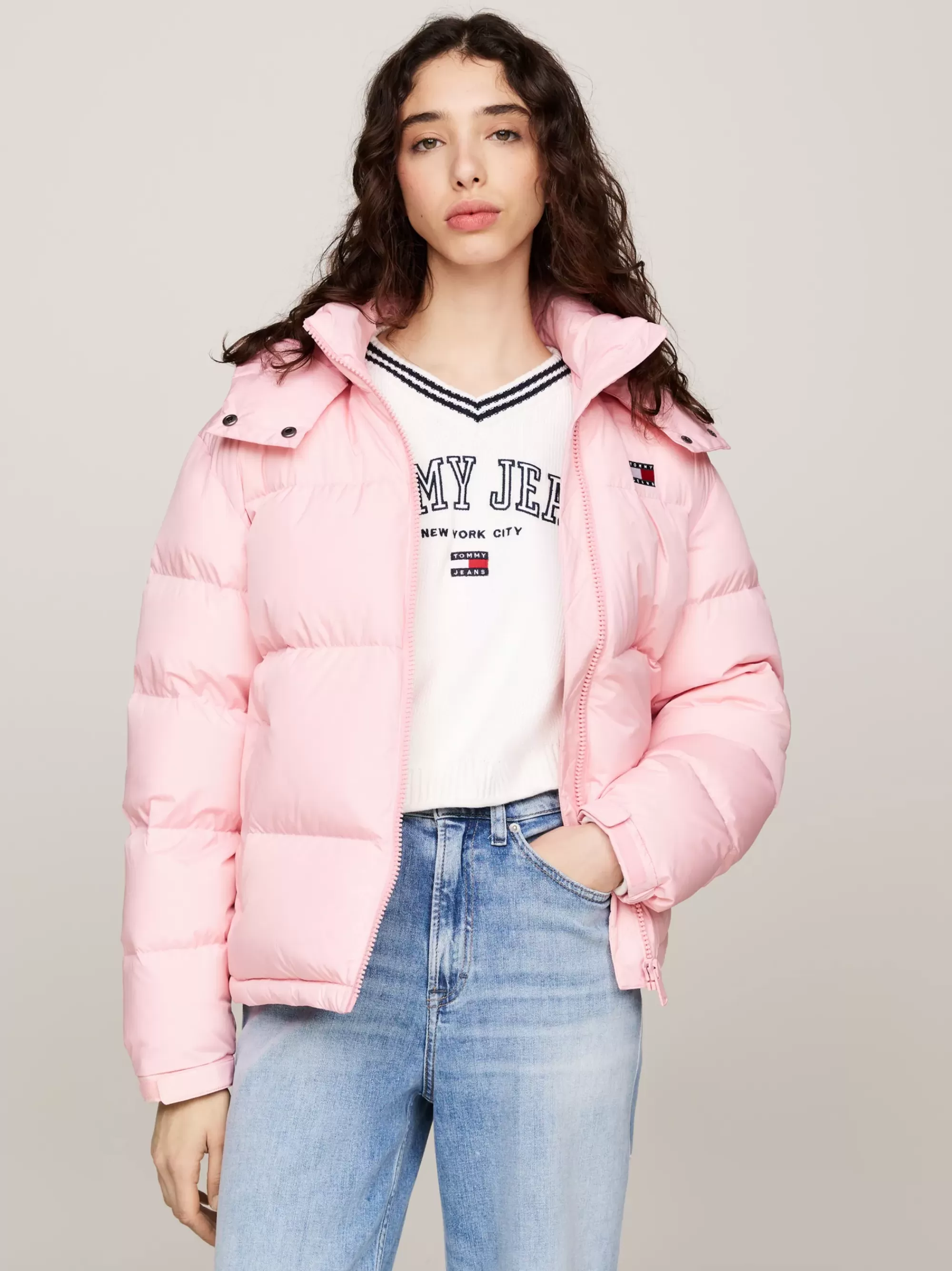Jassen & Jacks*Tommy Hilfiger Alaska Waterafstotend Pufferjack Met Dons BALLET PINK