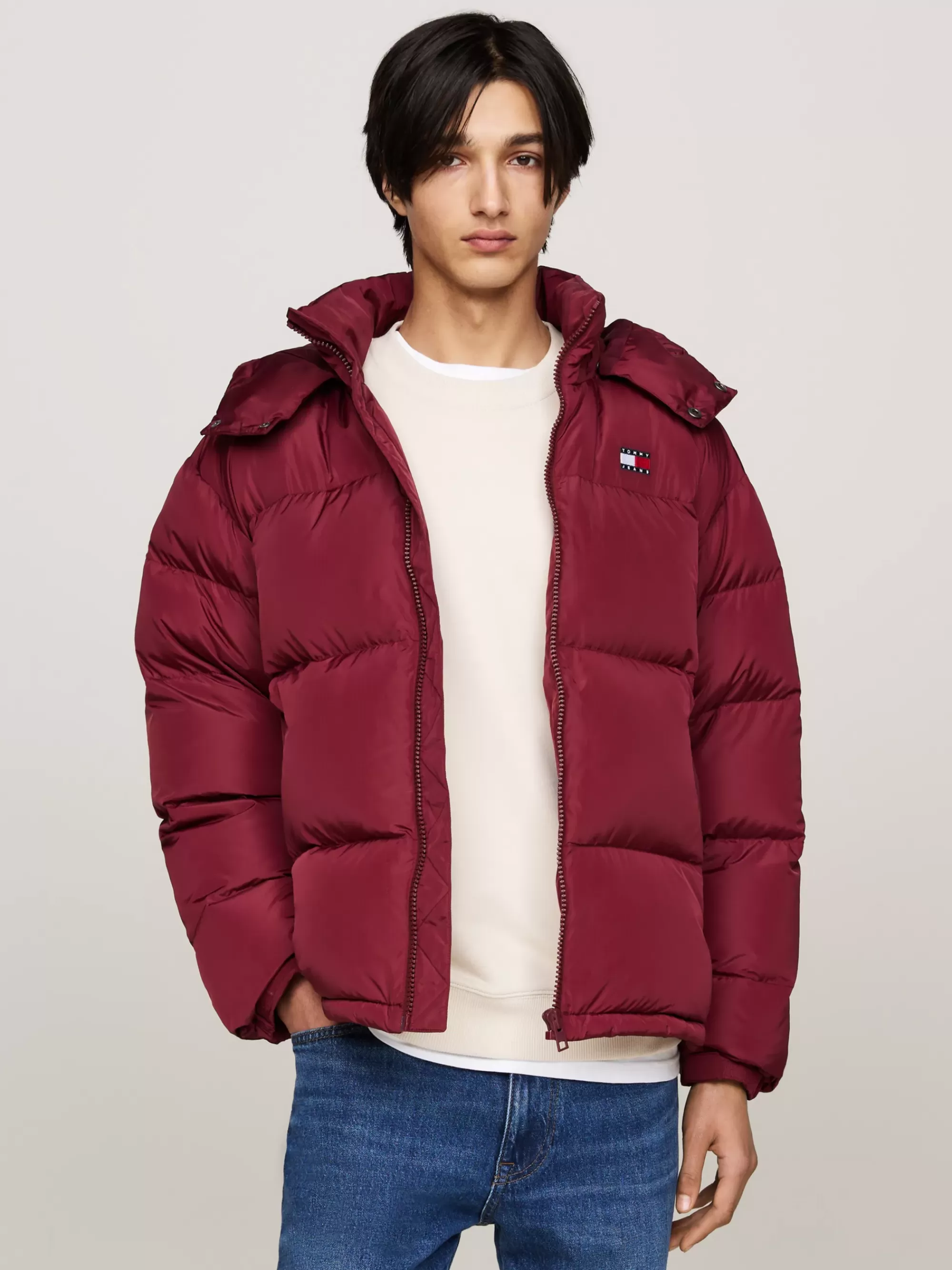 Jassen & Jacks*Tommy Hilfiger Alaska Waterafstotend Pufferjack Met Dons DEEP ROUGE