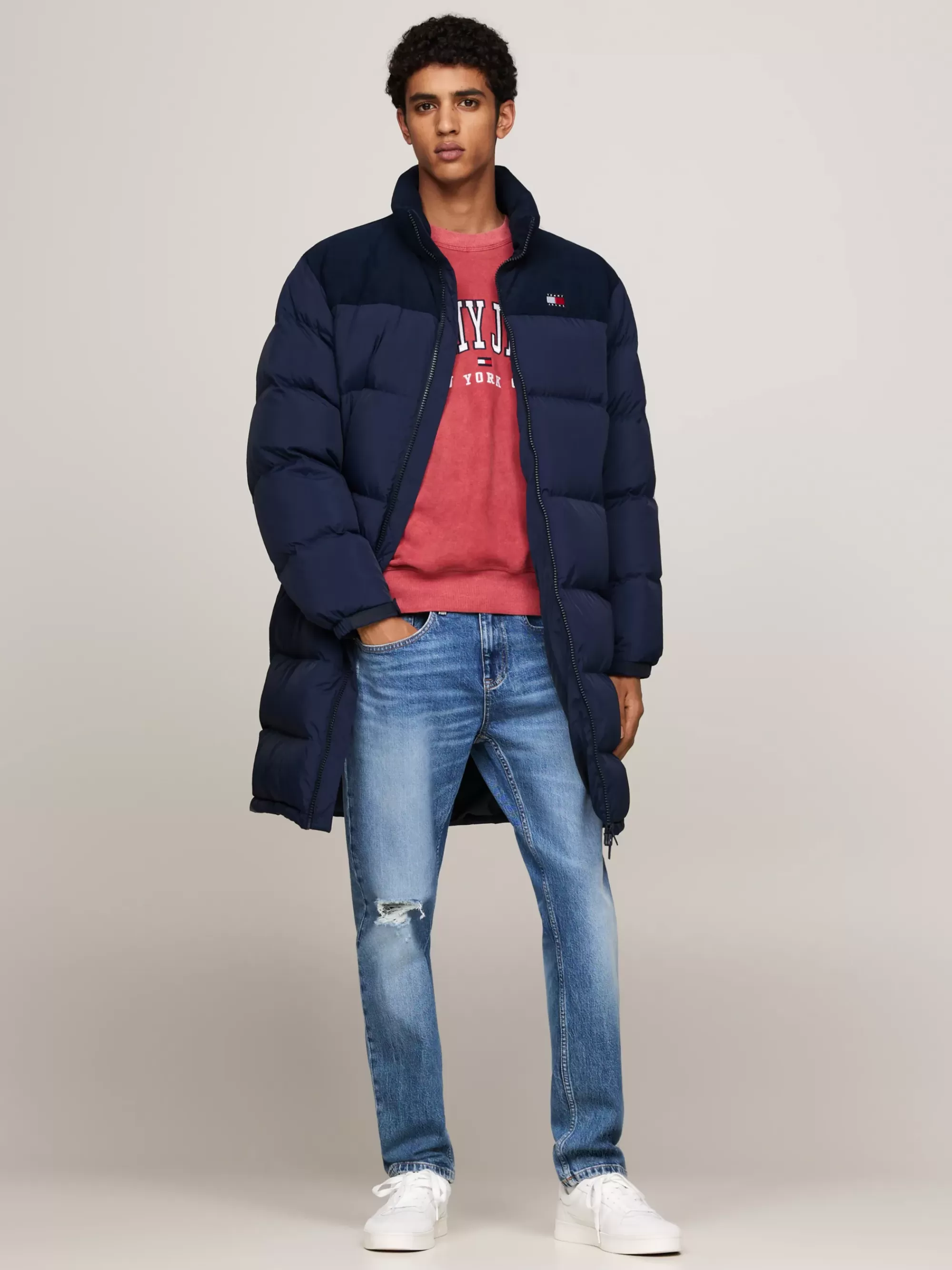 Jassen & Jacks*Tommy Hilfiger Alaska-parka Met Dons En Corduroy DARK NIGHT NAVY
