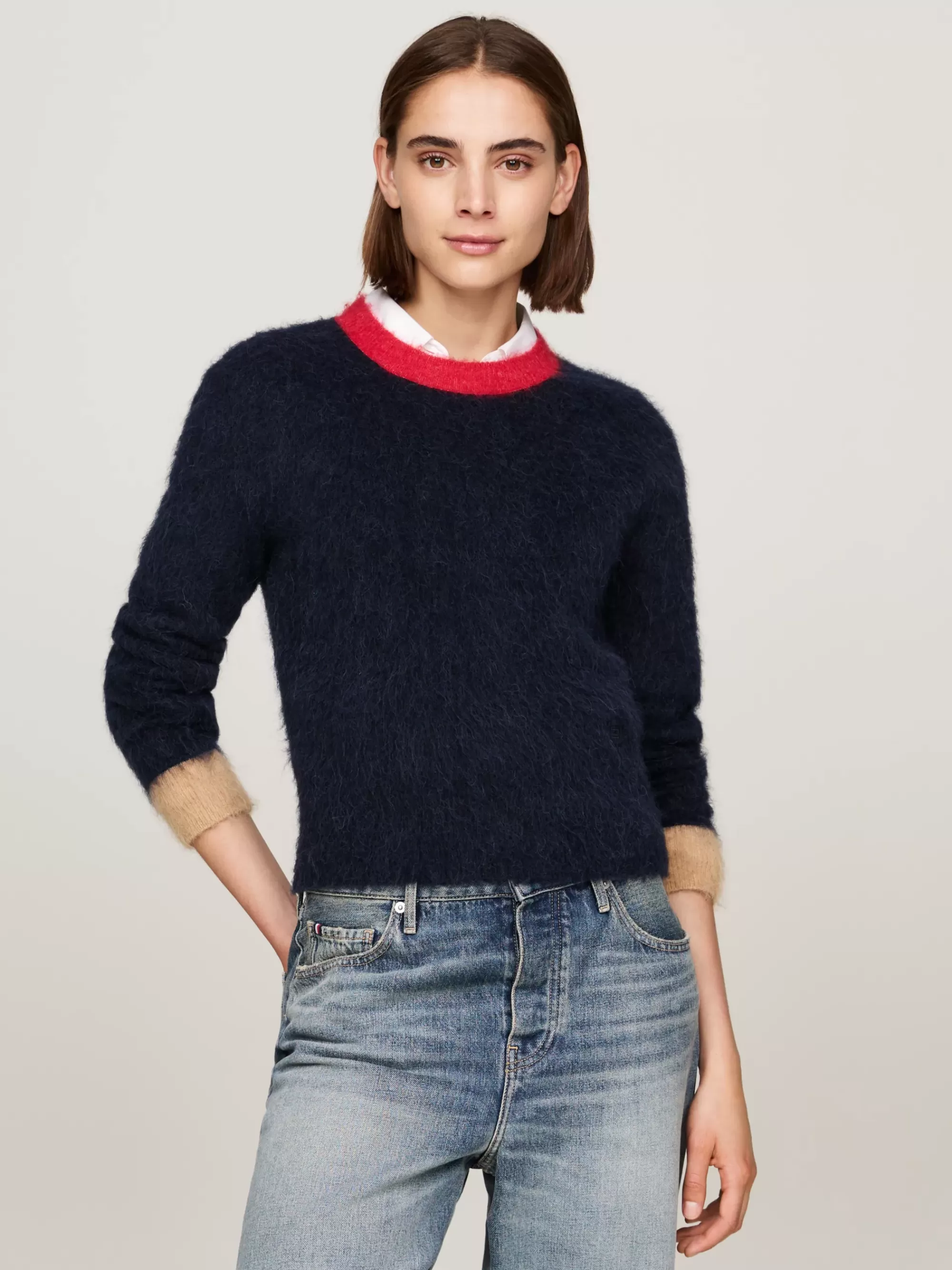 Truien Met Ronde Hals | Truien*Tommy Hilfiger Alpacamix Trui Met Ronde Hals DESERT SKY
