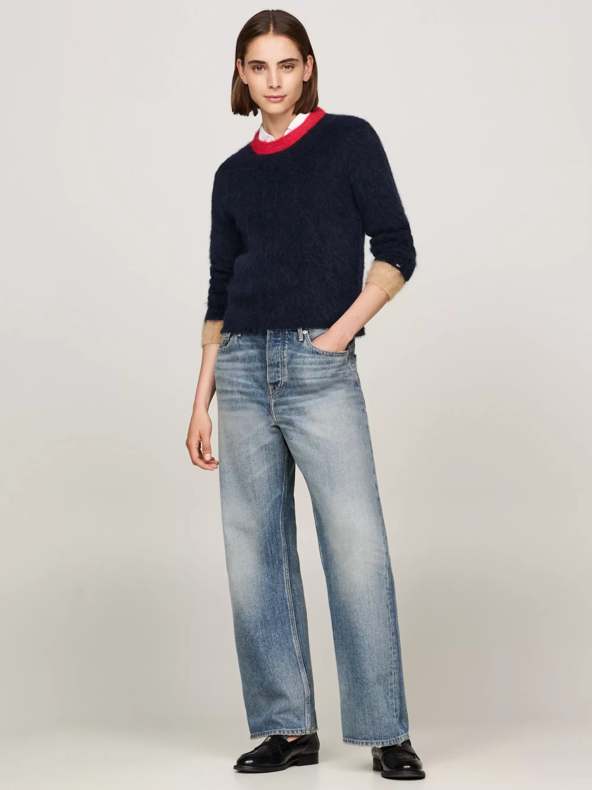 Truien Met Ronde Hals | Truien*Tommy Hilfiger Alpacamix Trui Met Ronde Hals DESERT SKY