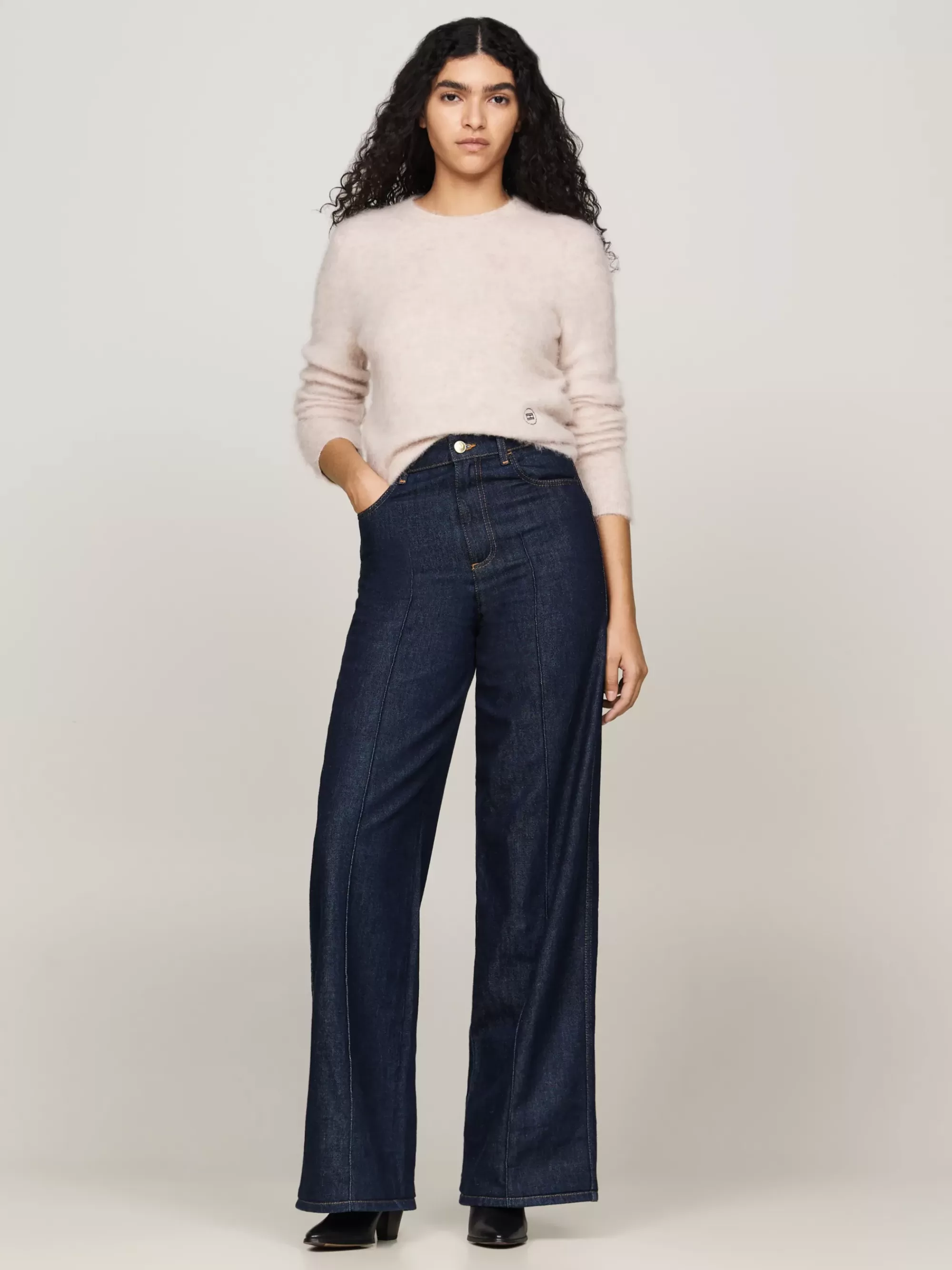 Truien | Truien & Vesten*Tommy Hilfiger Alpacamix Trui Met Ronde Hals CLASSIC BEIGE HEATHER
