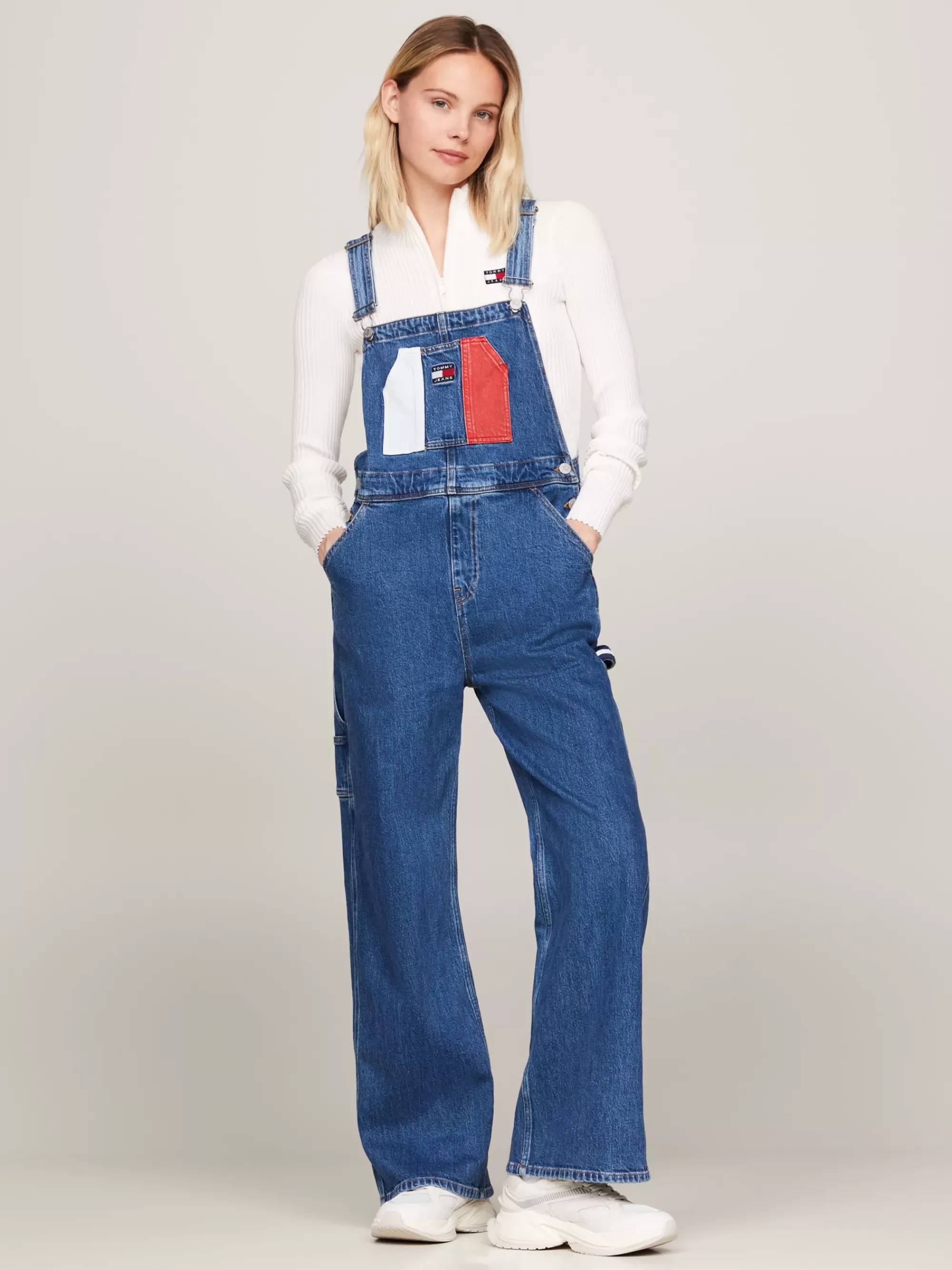 Curve Mode & Inclusieve Maten | Jurken*Tommy Hilfiger Archive Dungaree Met Wijde Fit En Tommy-badge DENIM MEDIUM