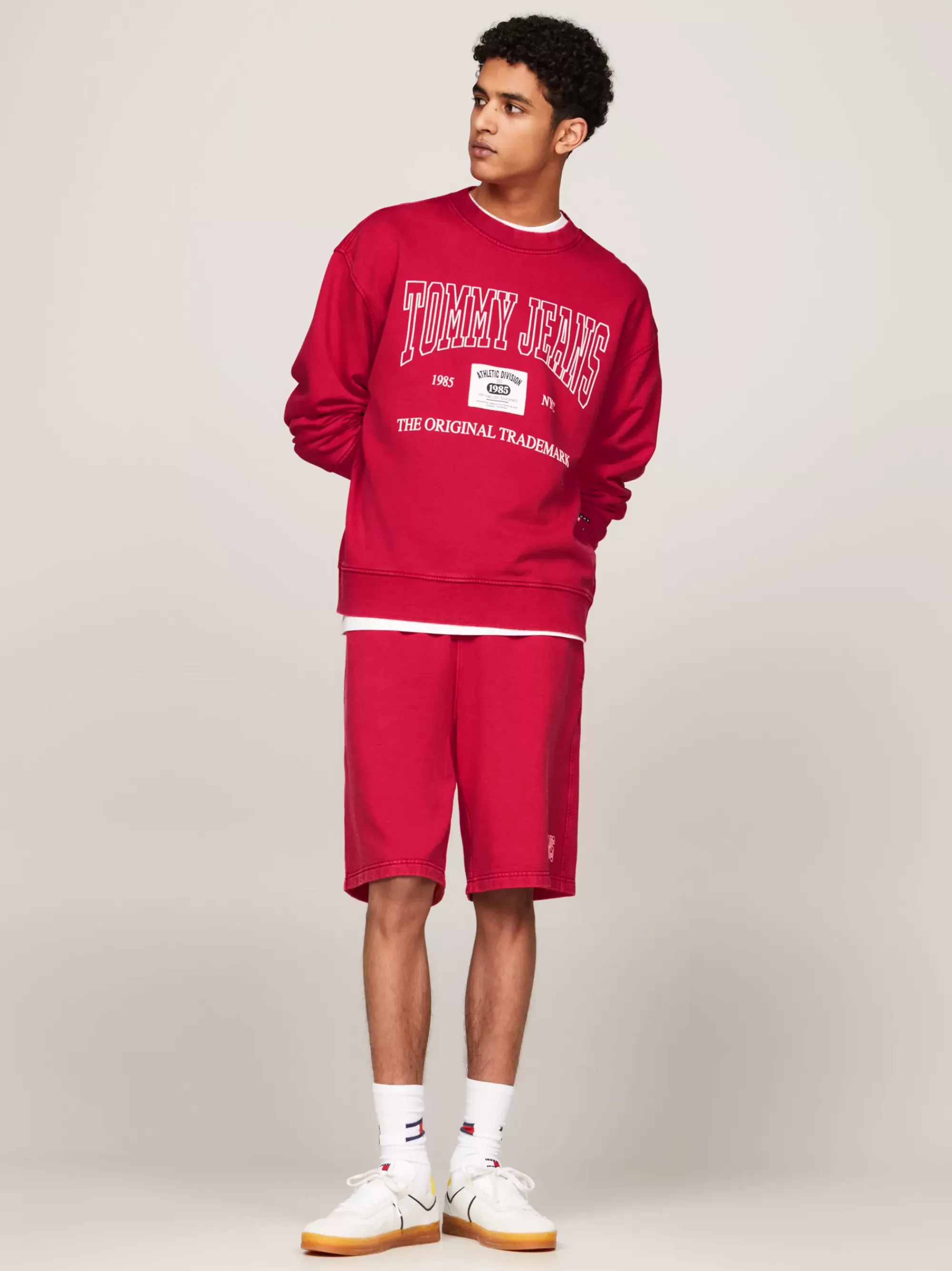 Korte Broeken*Tommy Hilfiger Archive Joggingshort In Basketbalstijl DEEP CRIMSON
