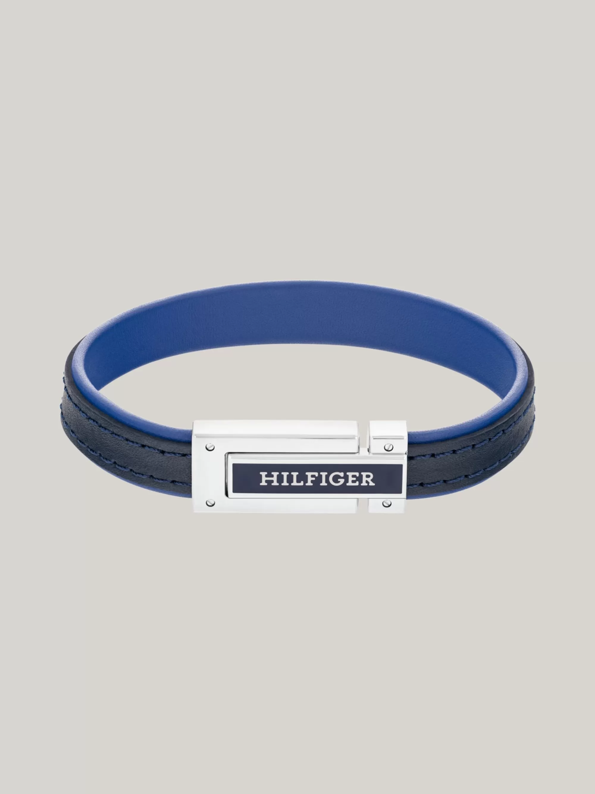 Sieraden & Manchetknopen*Tommy Hilfiger Armband Van Blauw Leer Met Foldover-sluiting BLUE