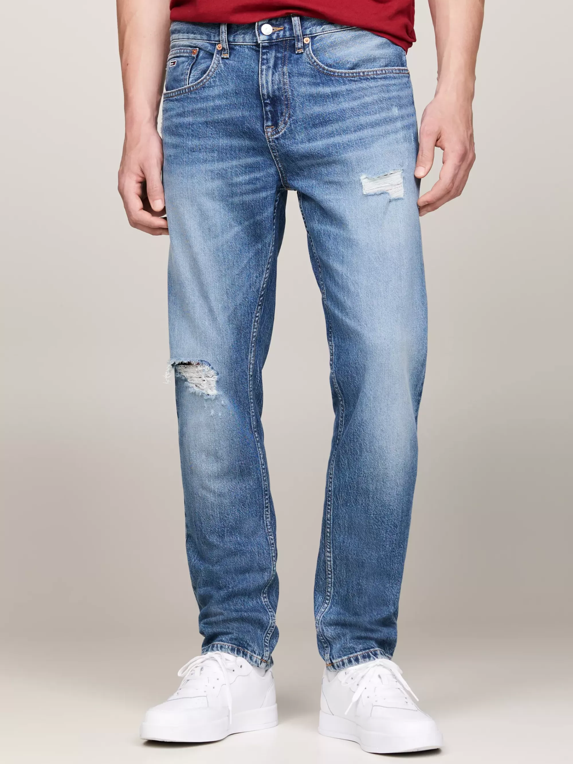 Jeans*Tommy Hilfiger Austin Distressed Slim Tapered Jeans DENIM MEDIUM