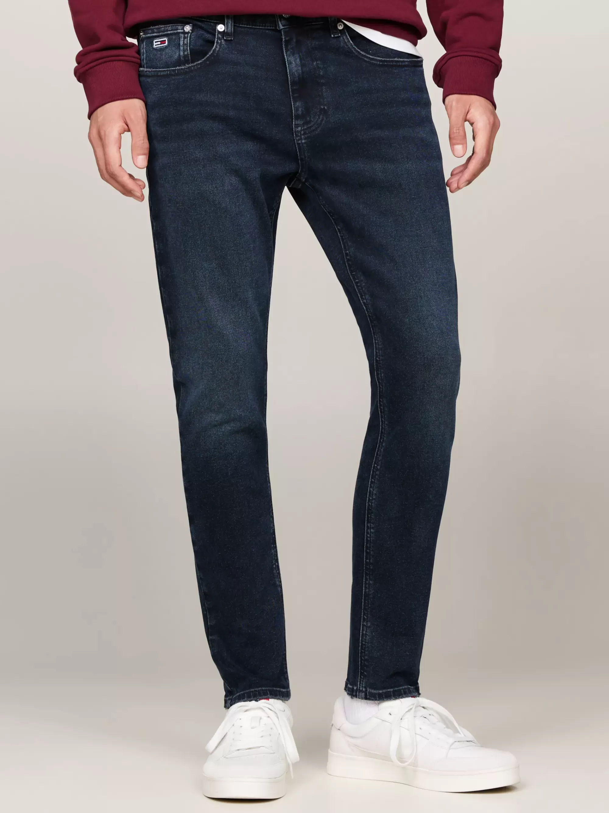 Jeans*Tommy Hilfiger Austin Slim Tapered Jeans Met Whiskers DENIM DARK