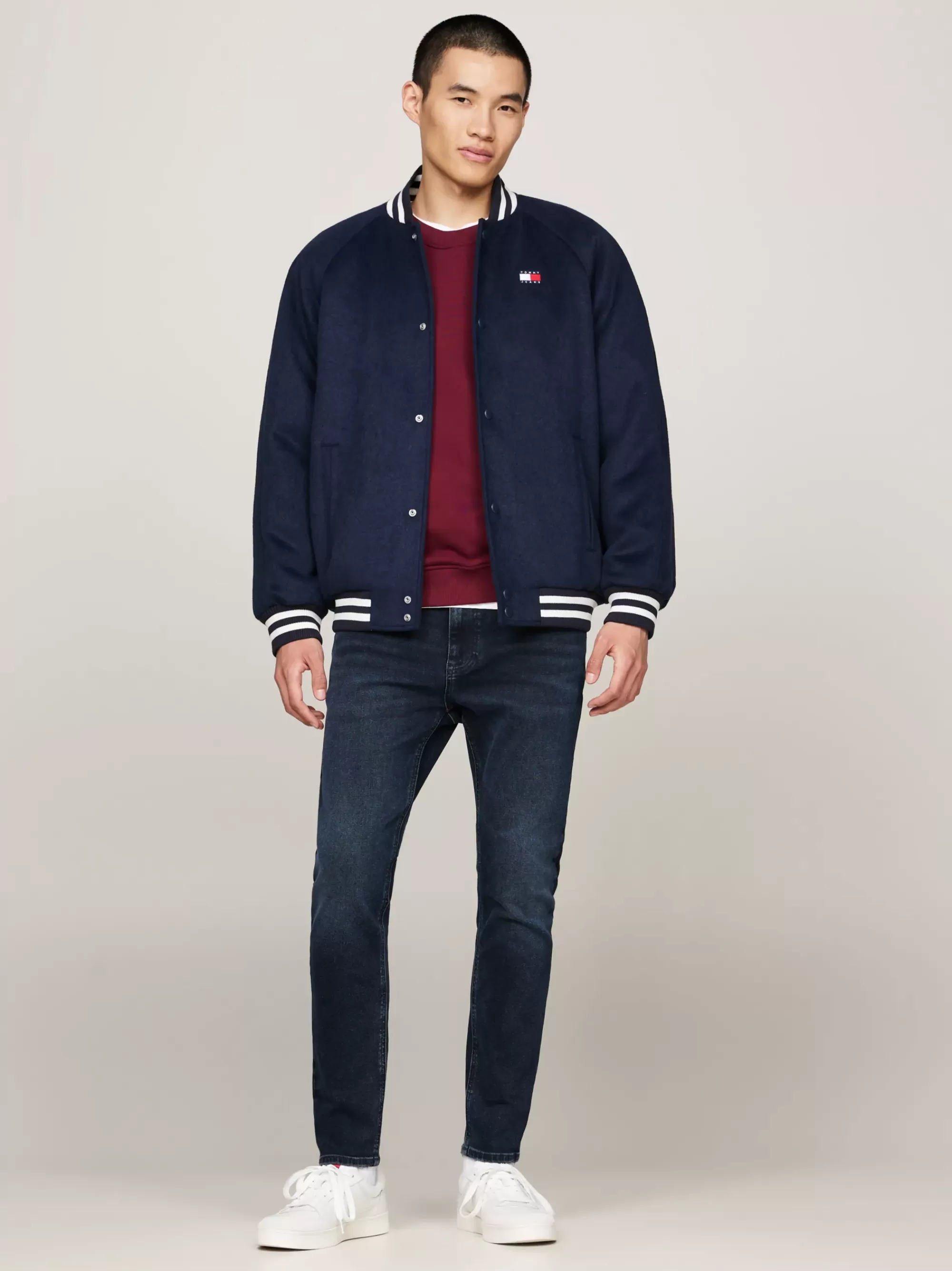 Jeans*Tommy Hilfiger Austin Slim Tapered Jeans Met Whiskers DENIM DARK