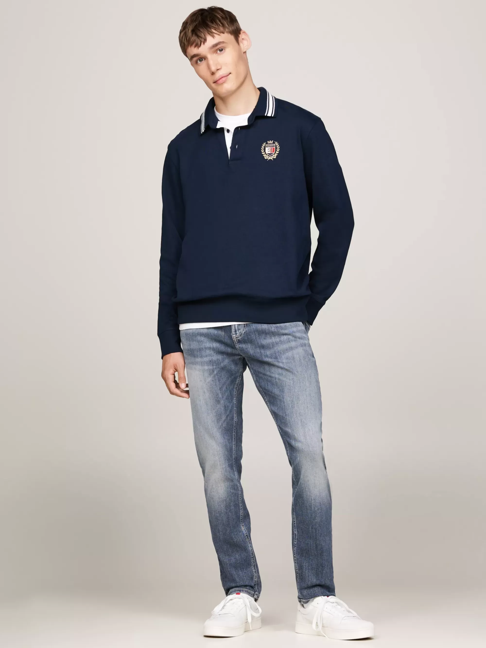 Jeans*Tommy Hilfiger Austin Slim Tapered Jeans Met Whiskers DENIM DARK
