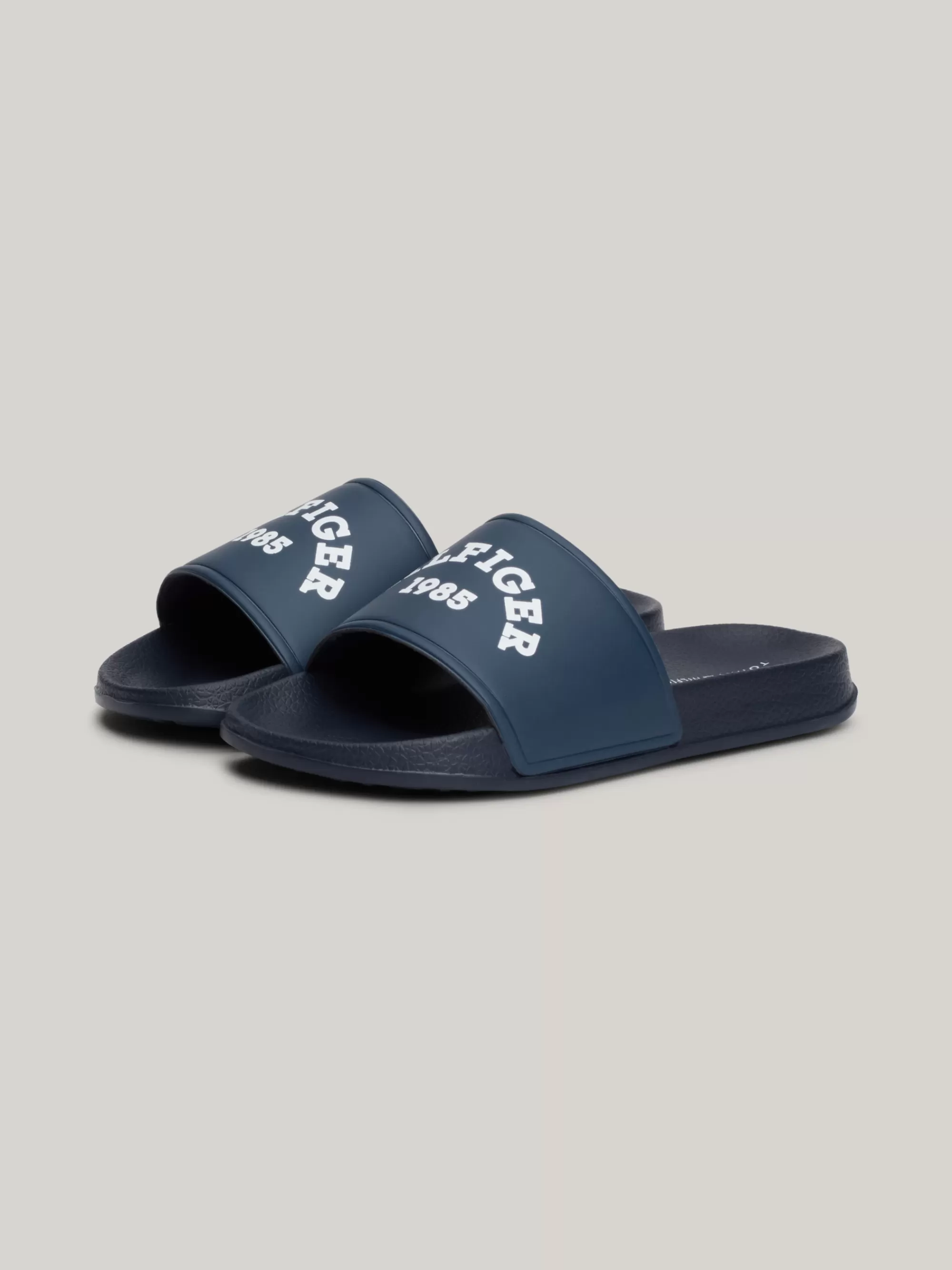 Schoenen & Accessoires*Tommy Hilfiger Badslipper Met Gebogen Logo BLUE