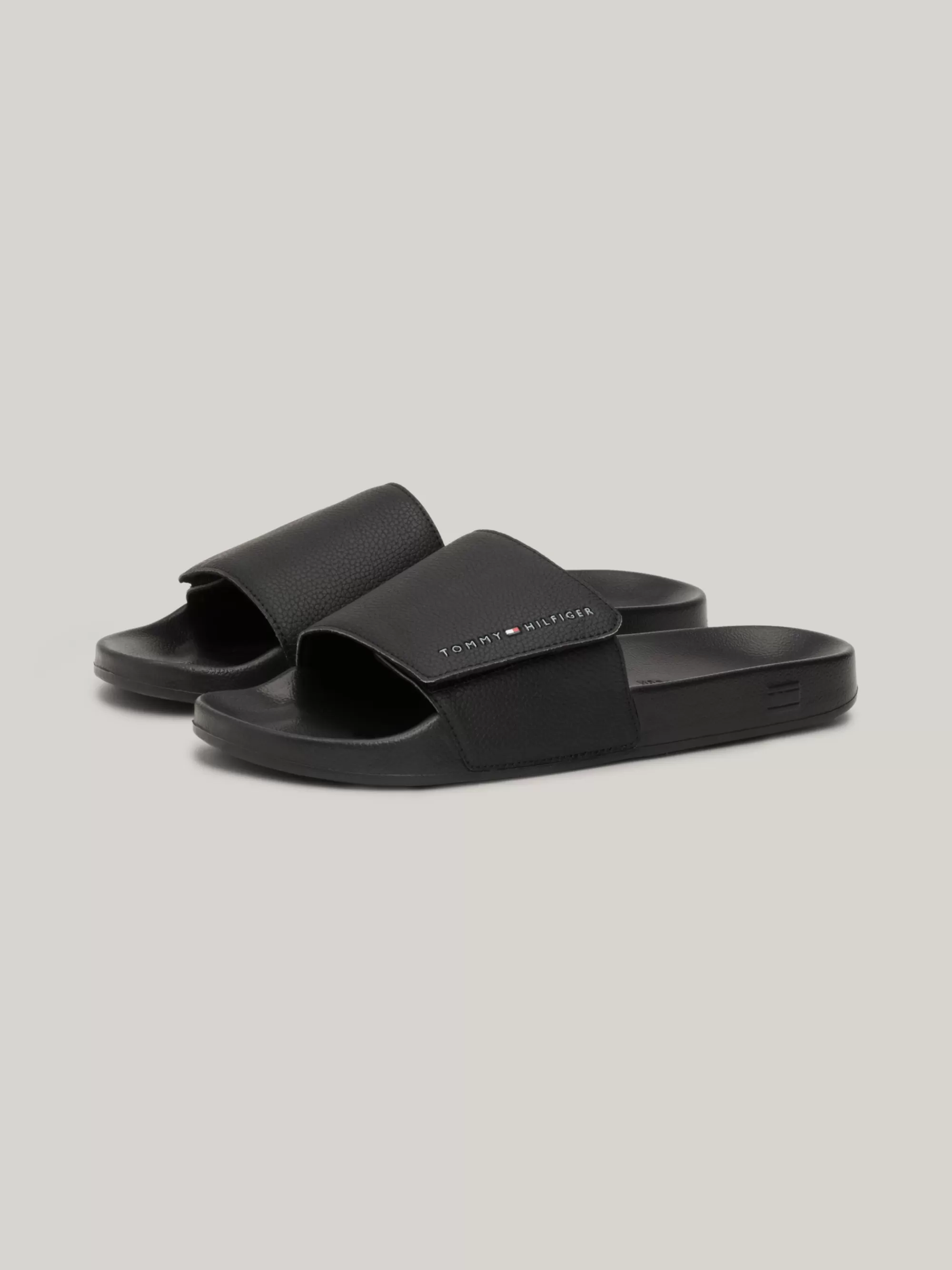 Sandalen & Flip Flops*Tommy Hilfiger Badslipper Met Gegranuleerd Bandje BLACK