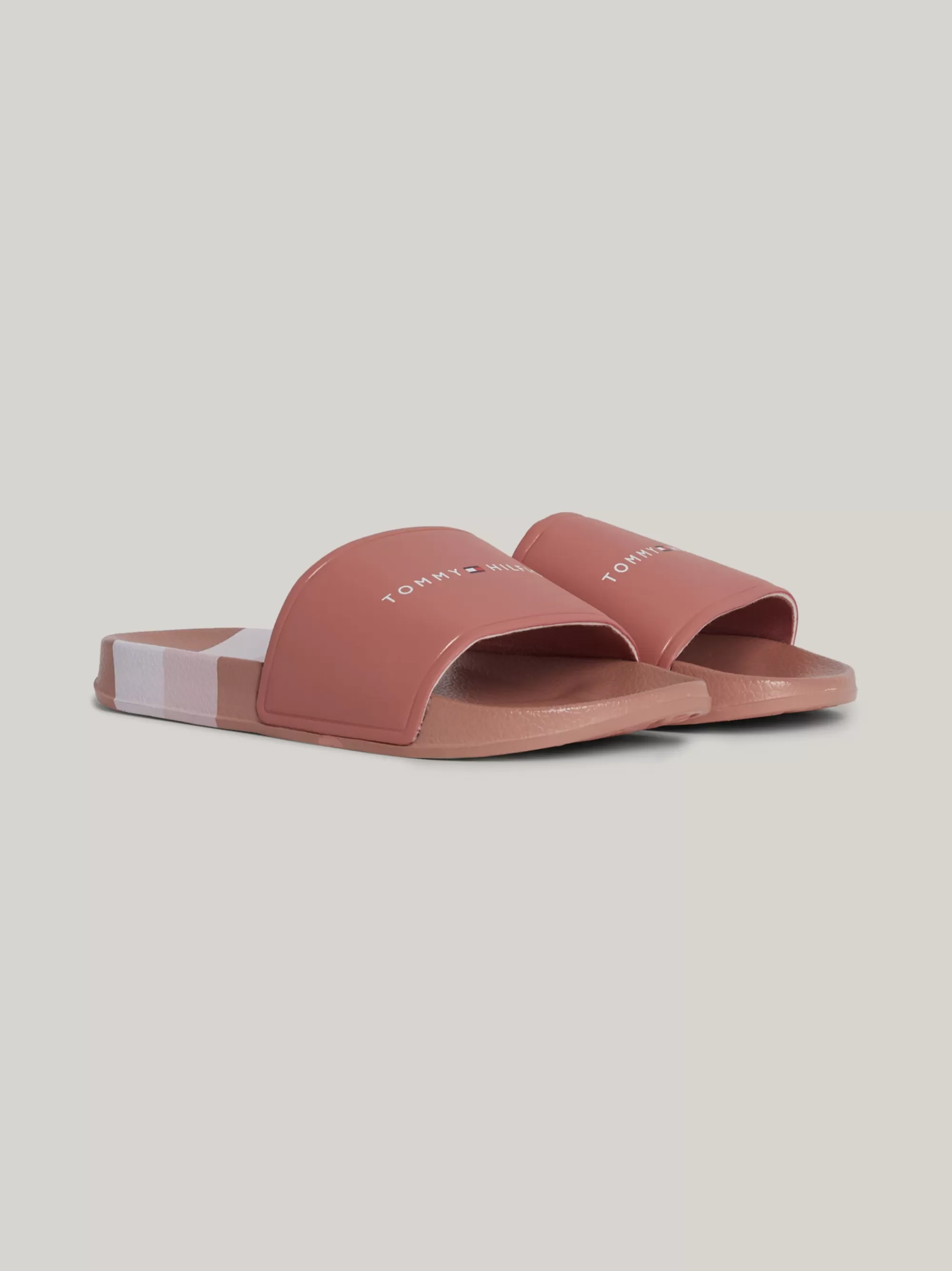 Schoenen & Accessoires*Tommy Hilfiger Badslipper Met Strepen En Logo ANTIQUE ROSE