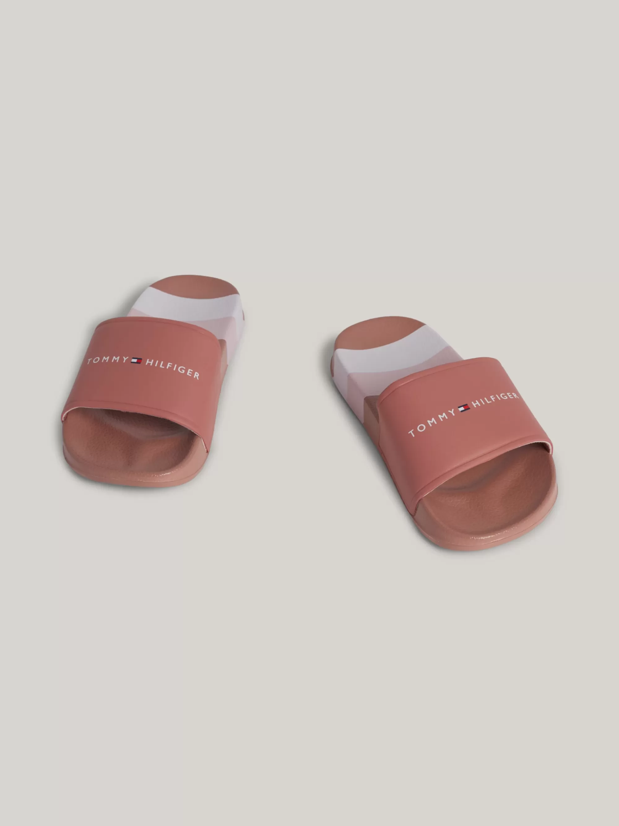 Schoenen & Accessoires*Tommy Hilfiger Badslipper Met Strepen En Logo ANTIQUE ROSE