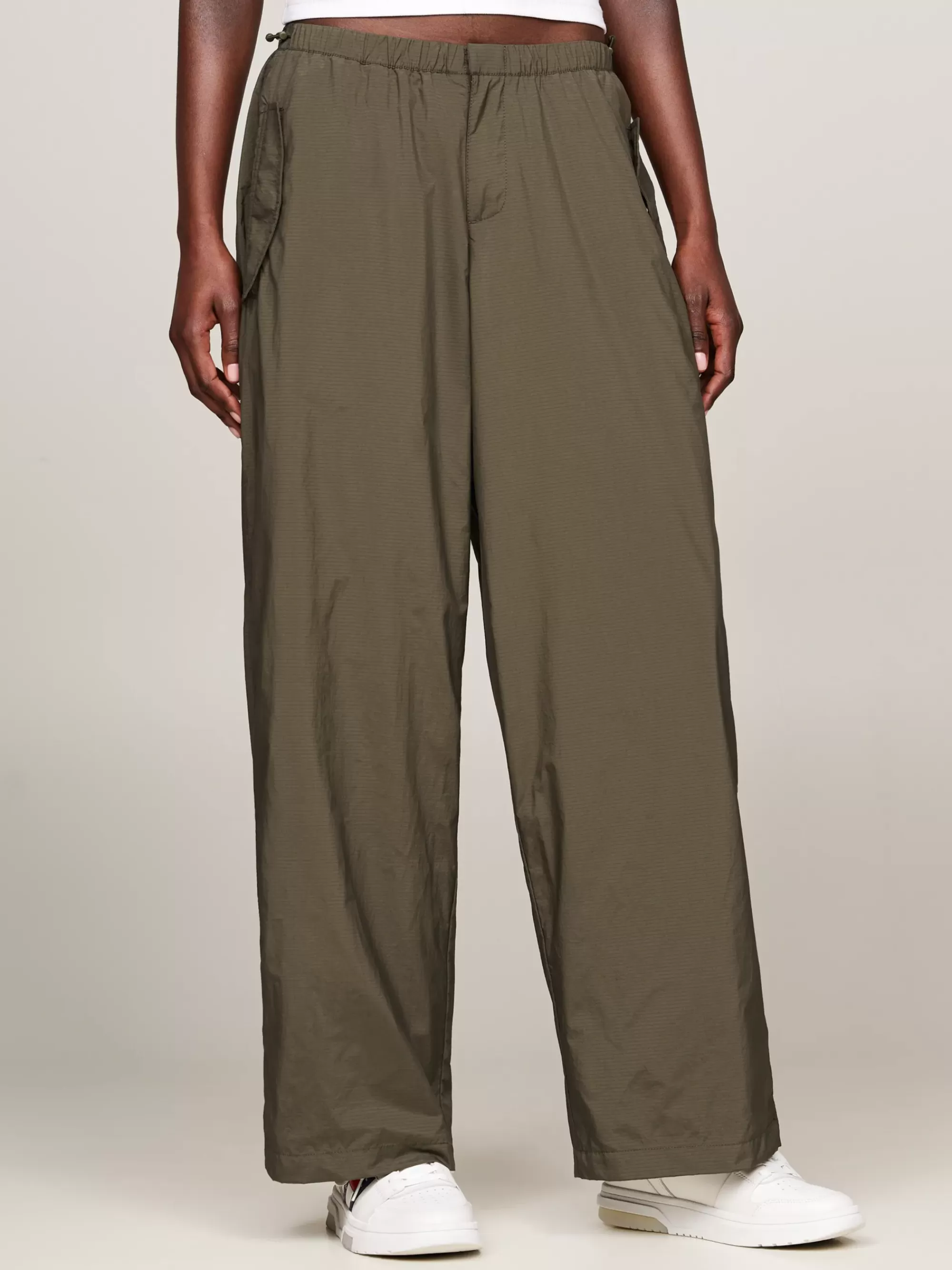 Curve Mode & Inclusieve Maten | Broeken*Tommy Hilfiger Baggy Fit Parachutebroek Met Klepzak FATIGUE GREEN