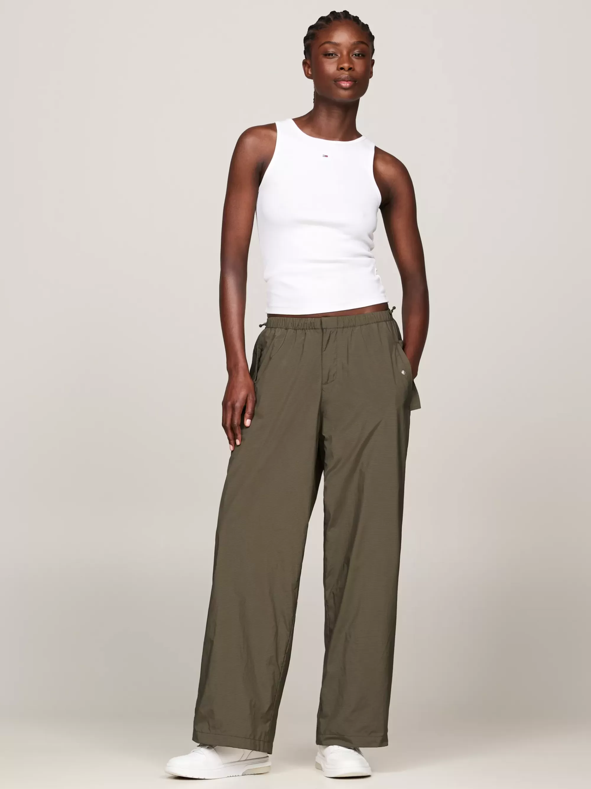 Curve Mode & Inclusieve Maten | Broeken*Tommy Hilfiger Baggy Fit Parachutebroek Met Klepzak FATIGUE GREEN