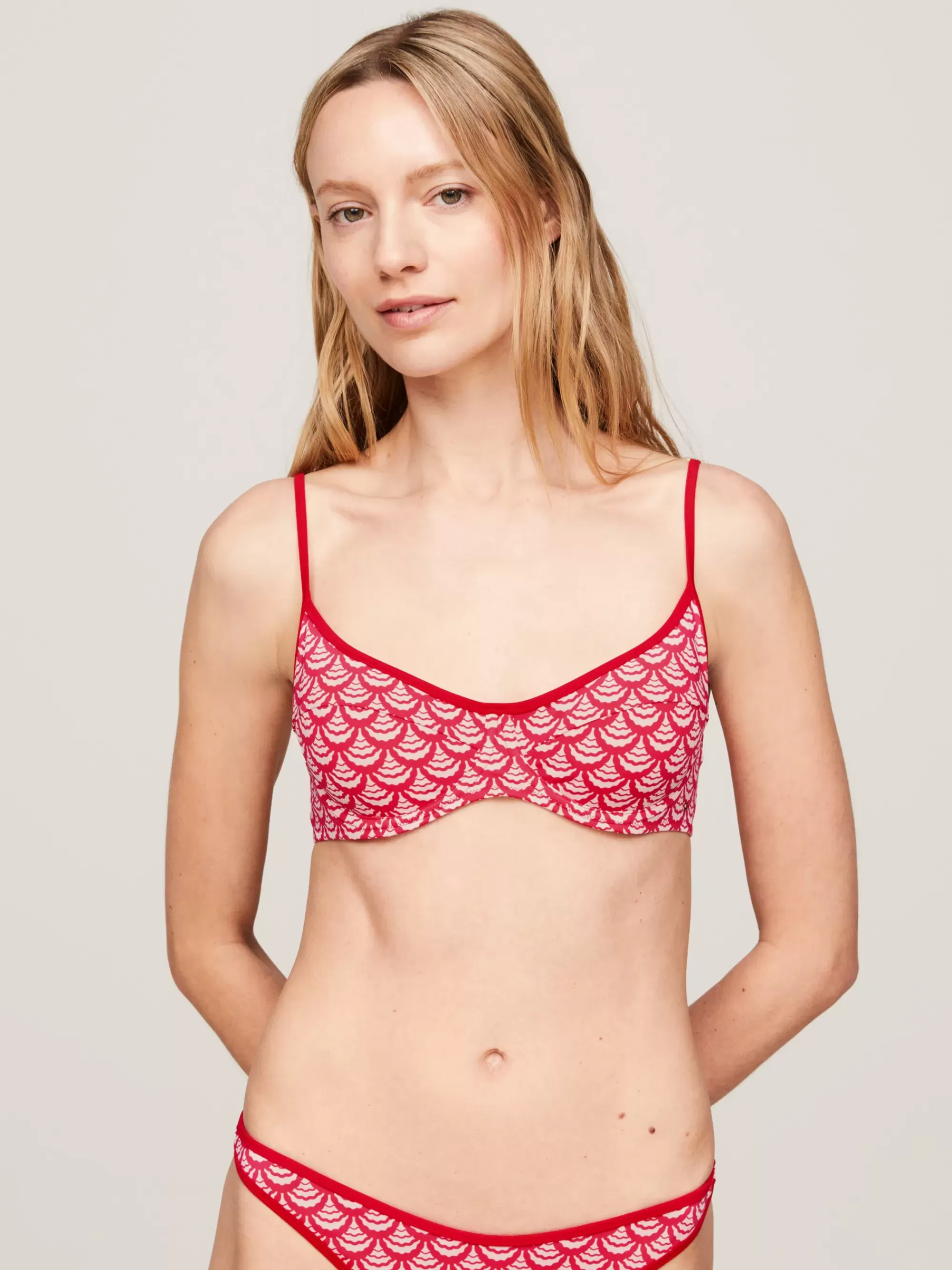 Swimwear*Tommy Hilfiger Balconette-bikinitop Met Print OVERSIZED GEO WAVE PRIMARY RED