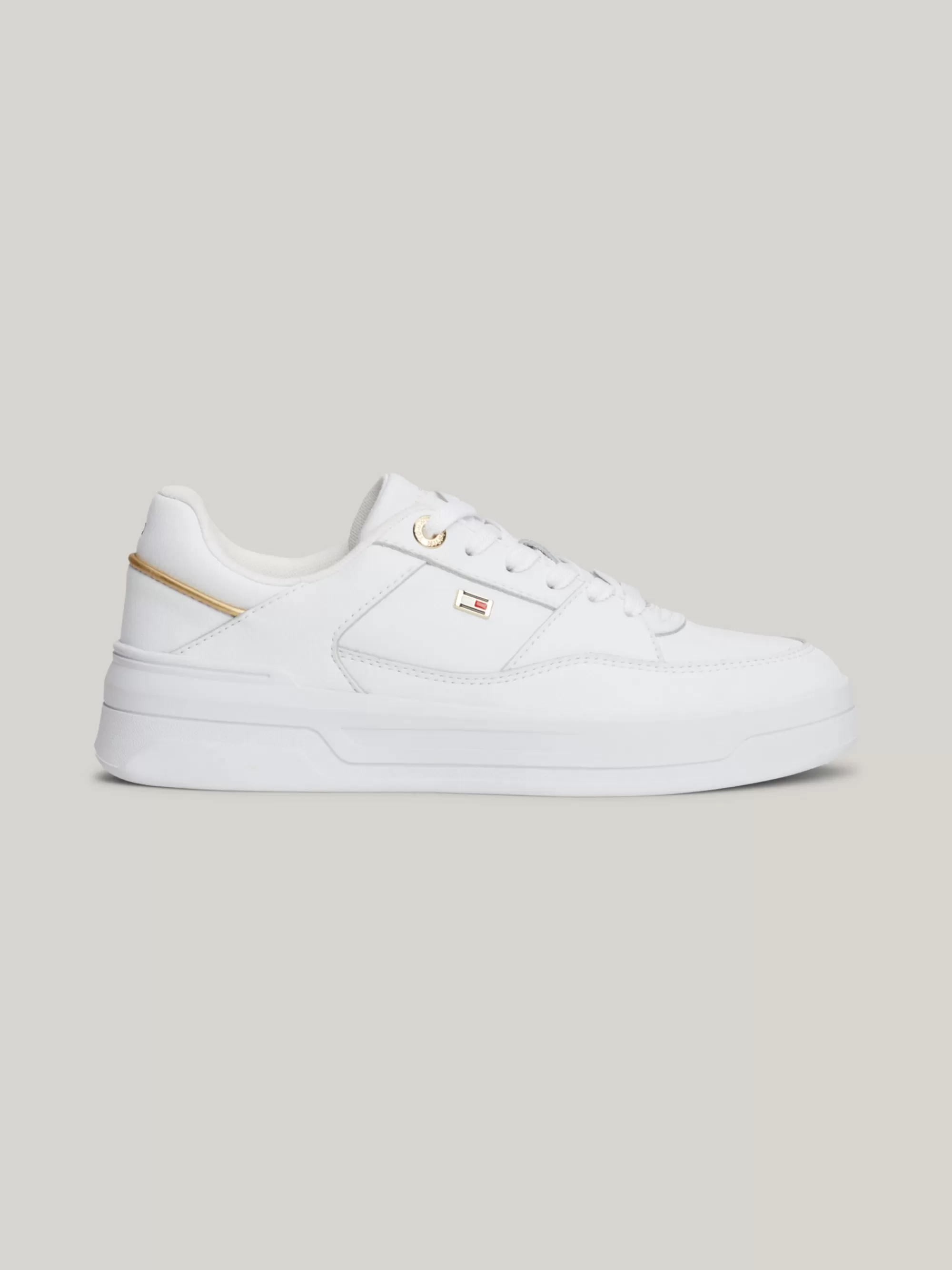Sneakers*Tommy Hilfiger Basketbalsneaker Met Geëmailleerde Vlag WHITE