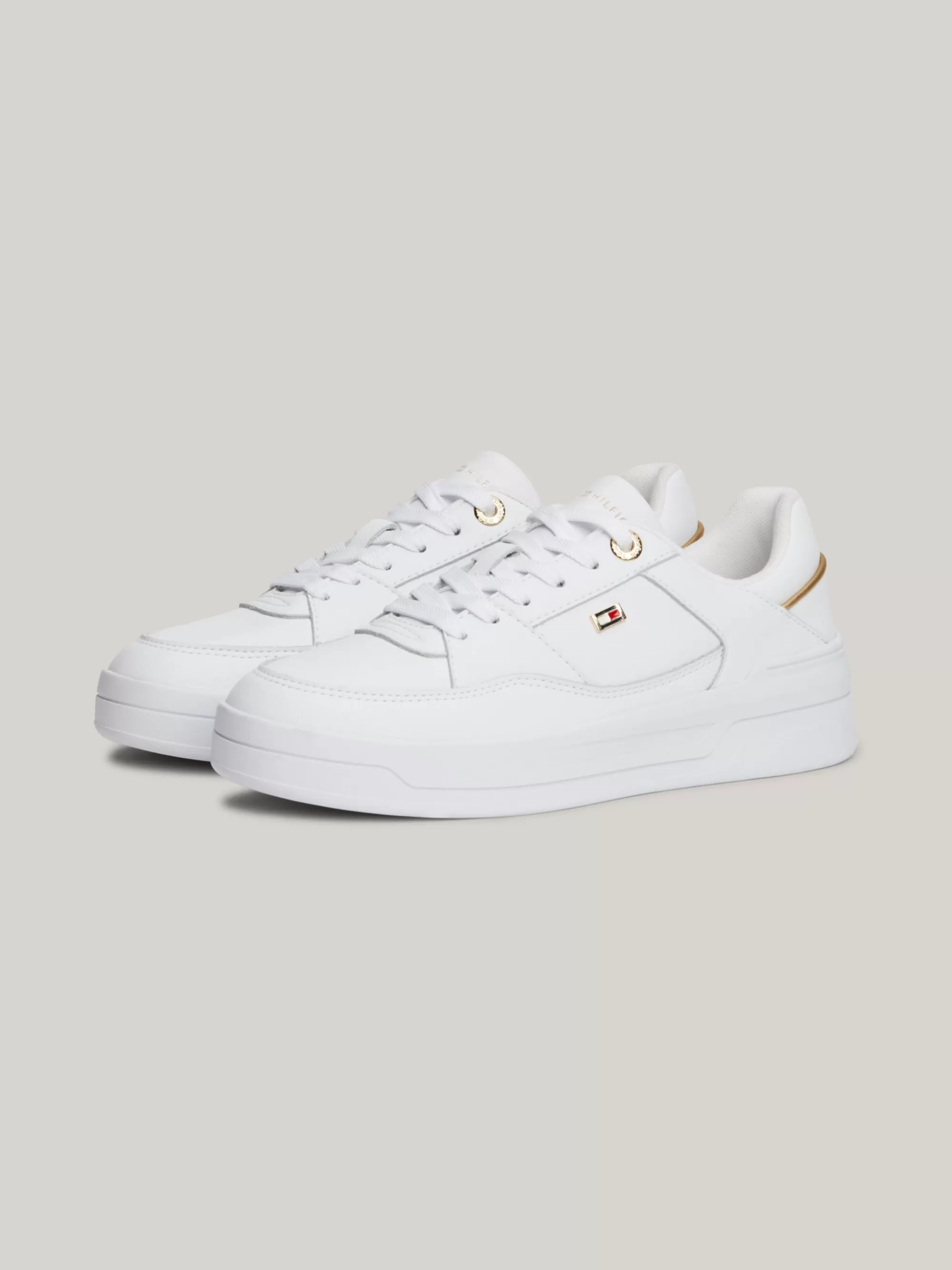 Sneakers*Tommy Hilfiger Basketbalsneaker Met Geëmailleerde Vlag WHITE