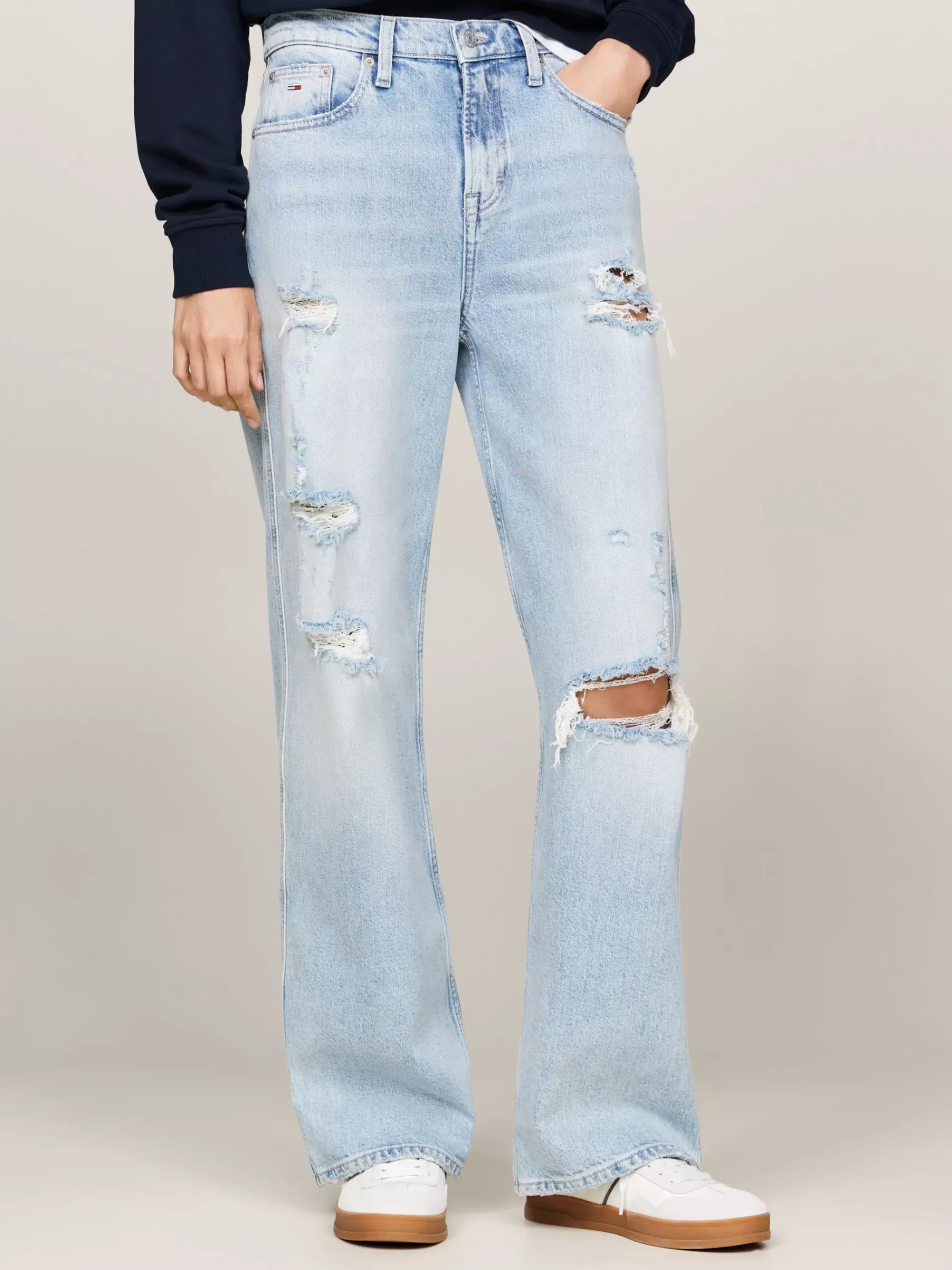 Jeans*Tommy Hilfiger Betsy Jeans Met Wijde Fit En Distressing DENIM LIGHT