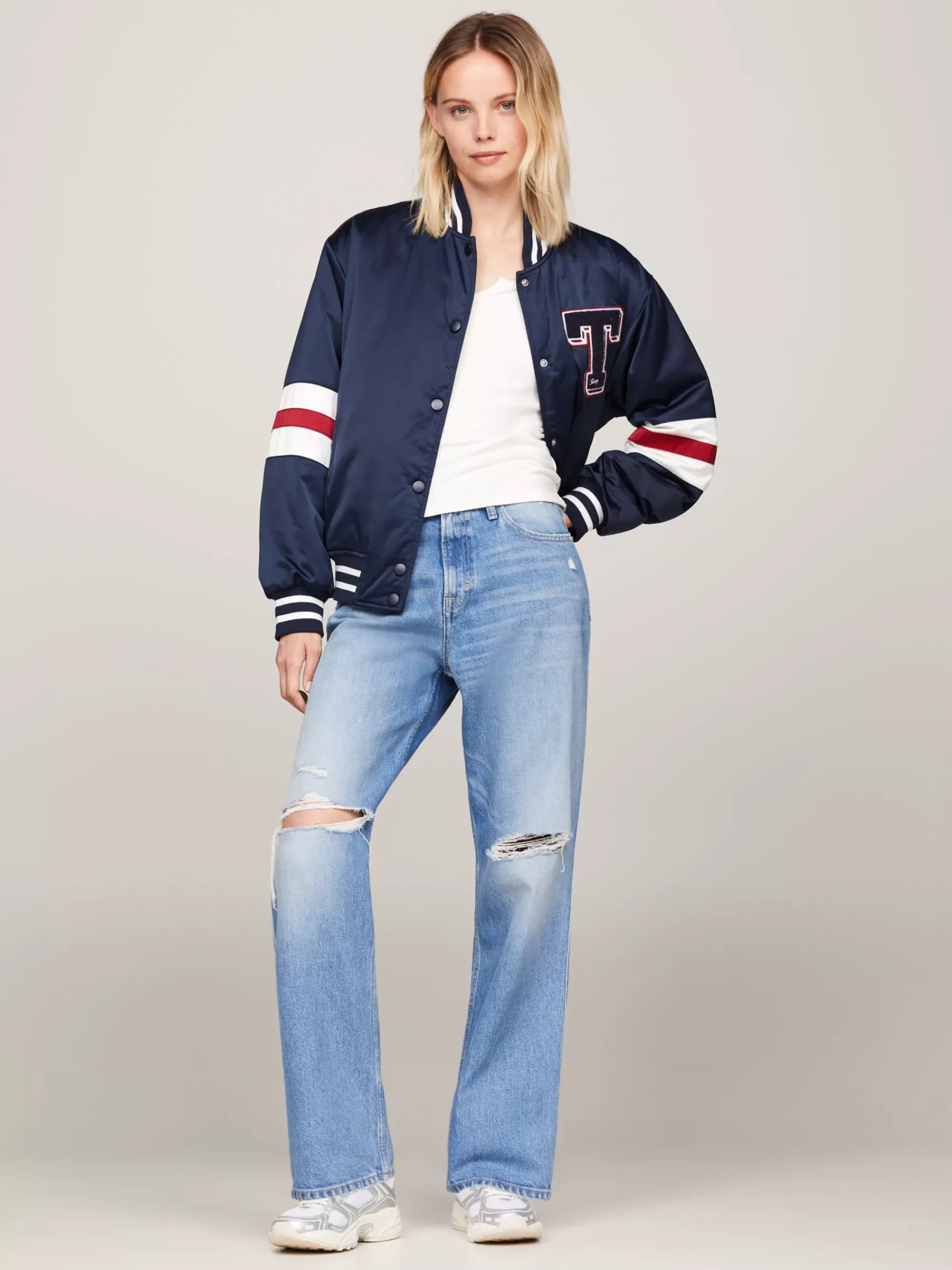 Jeans*Tommy Hilfiger Betsy Medium Rise Baggy Jeans Met Distressing DENIM LIGHT