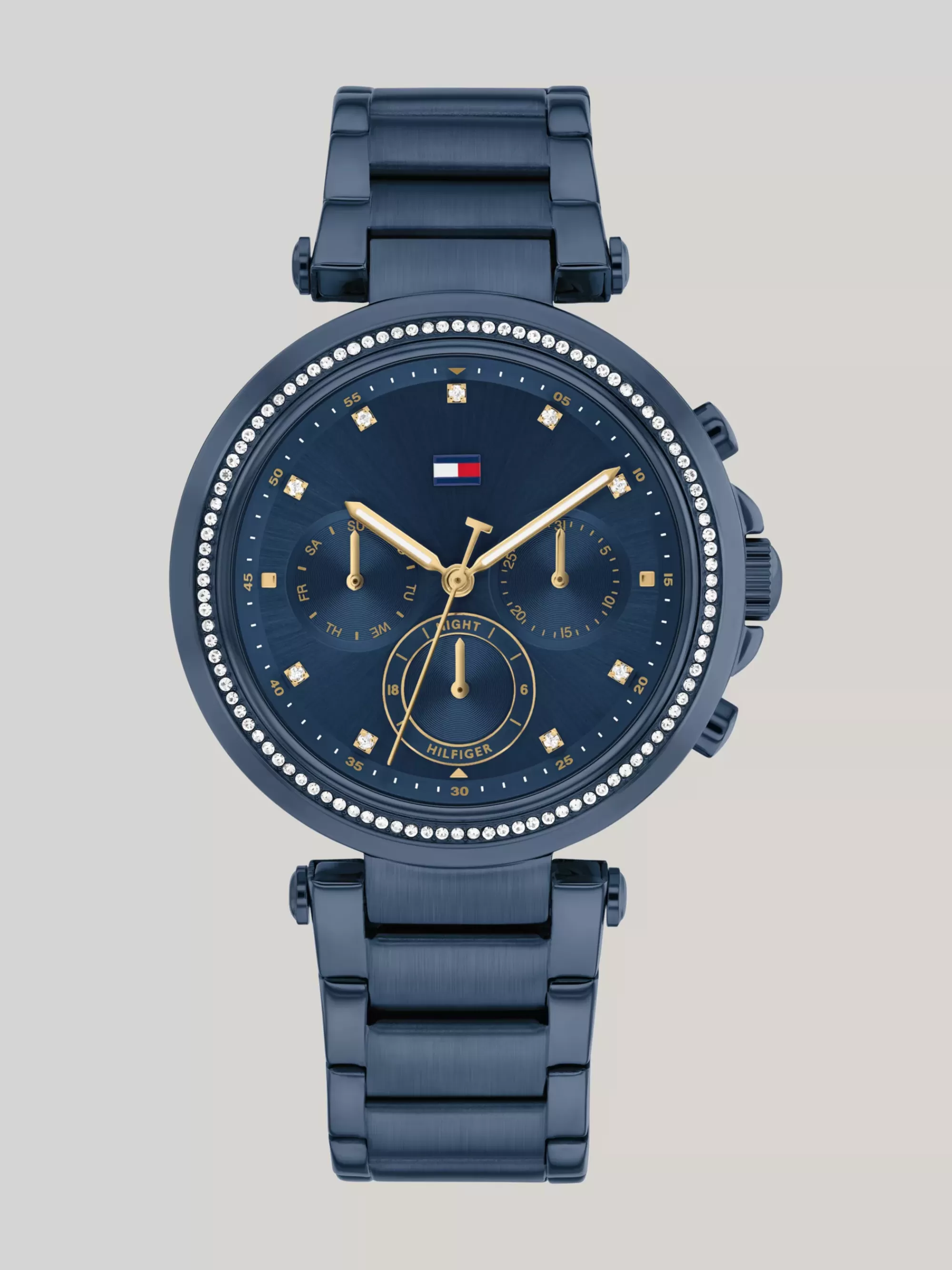 Horloges*Tommy Hilfiger Blauw Geïoniseerd Horloge Met Kristallen BLUE