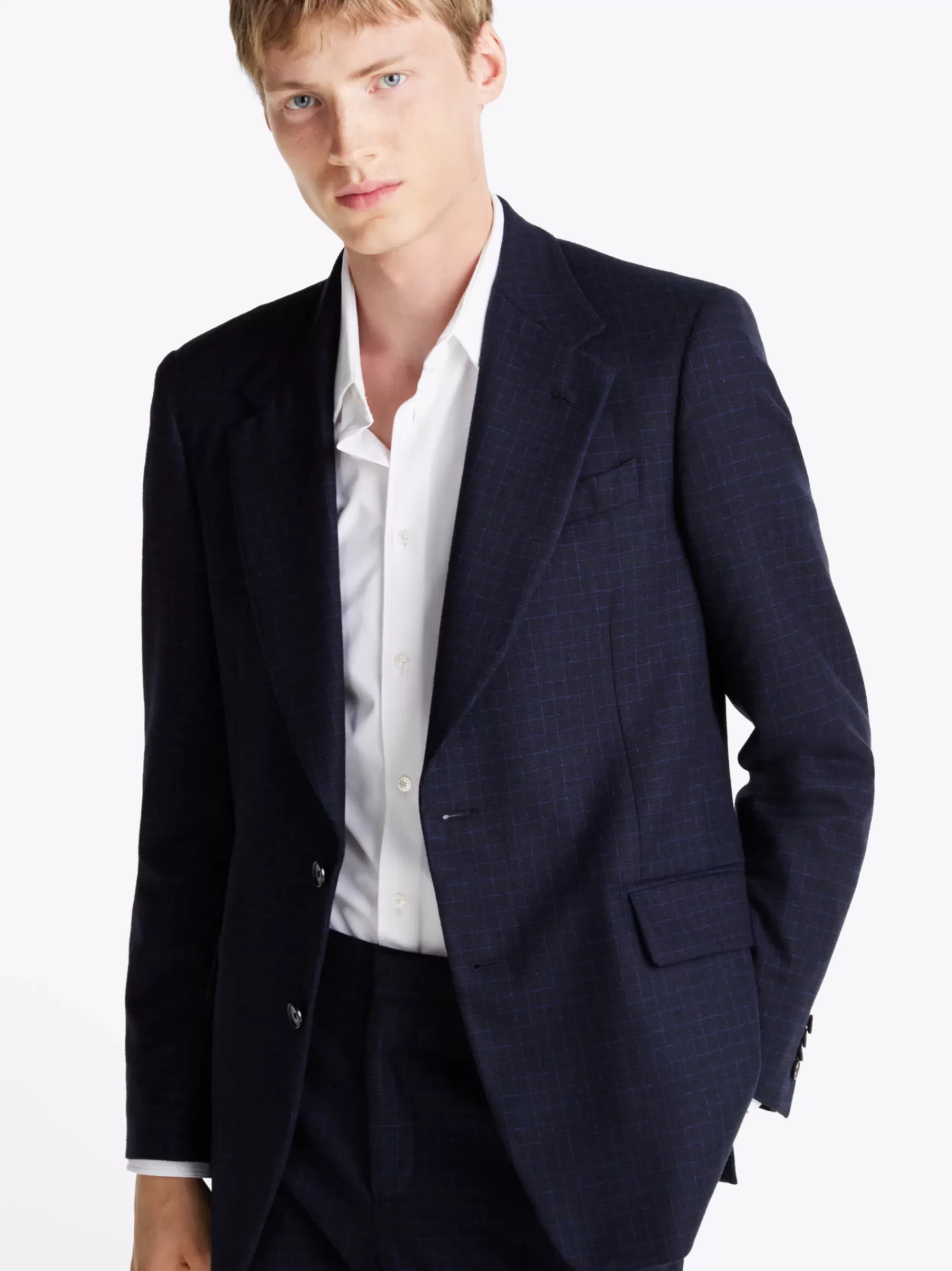 Jassen & Jacks*Tommy Hilfiger Blazer Van Wolmix Flanel BLUE