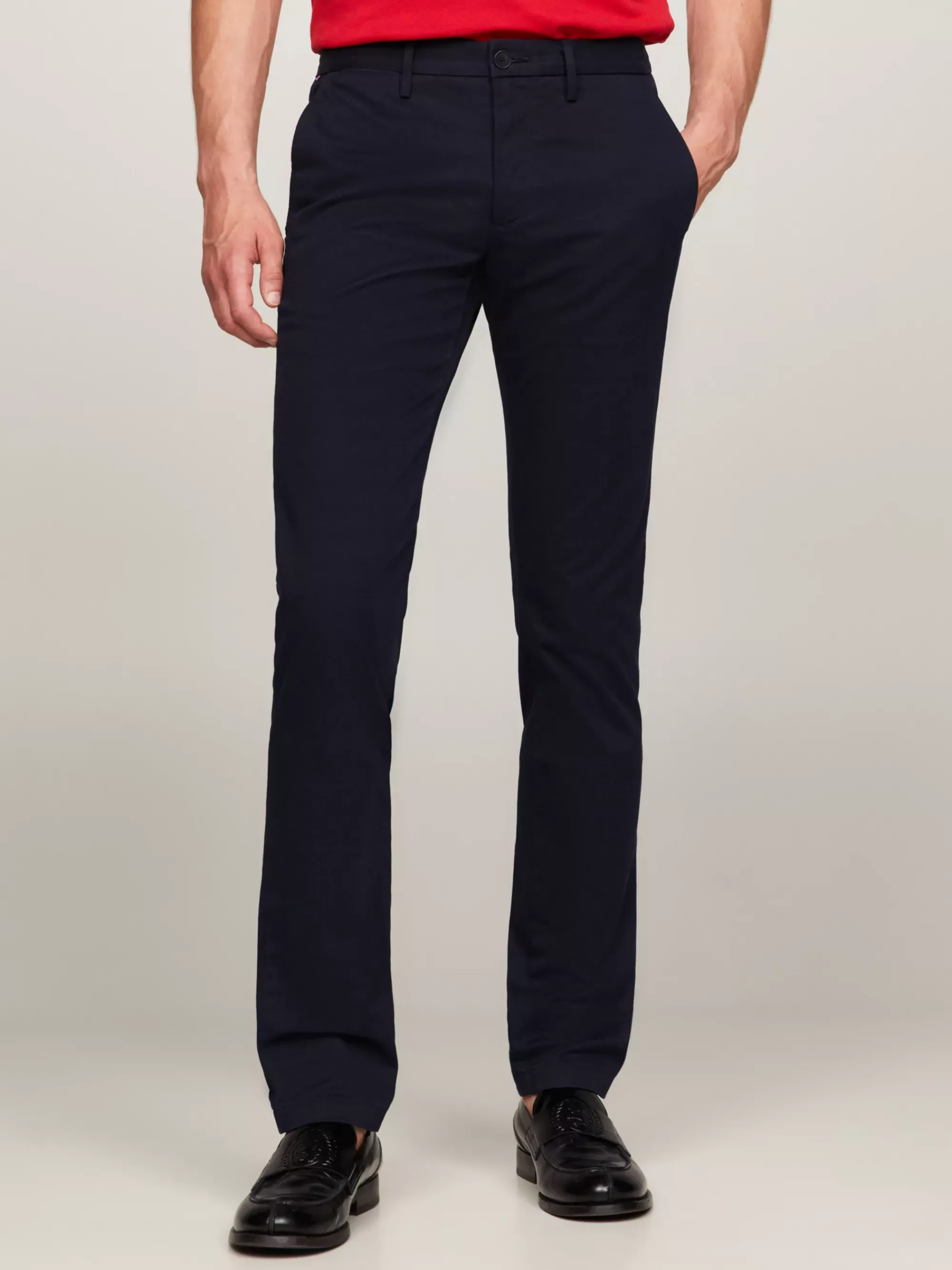 Broeken*Tommy Hilfiger Bleecker Chino Van Stretchkatoen DESERT SKY
