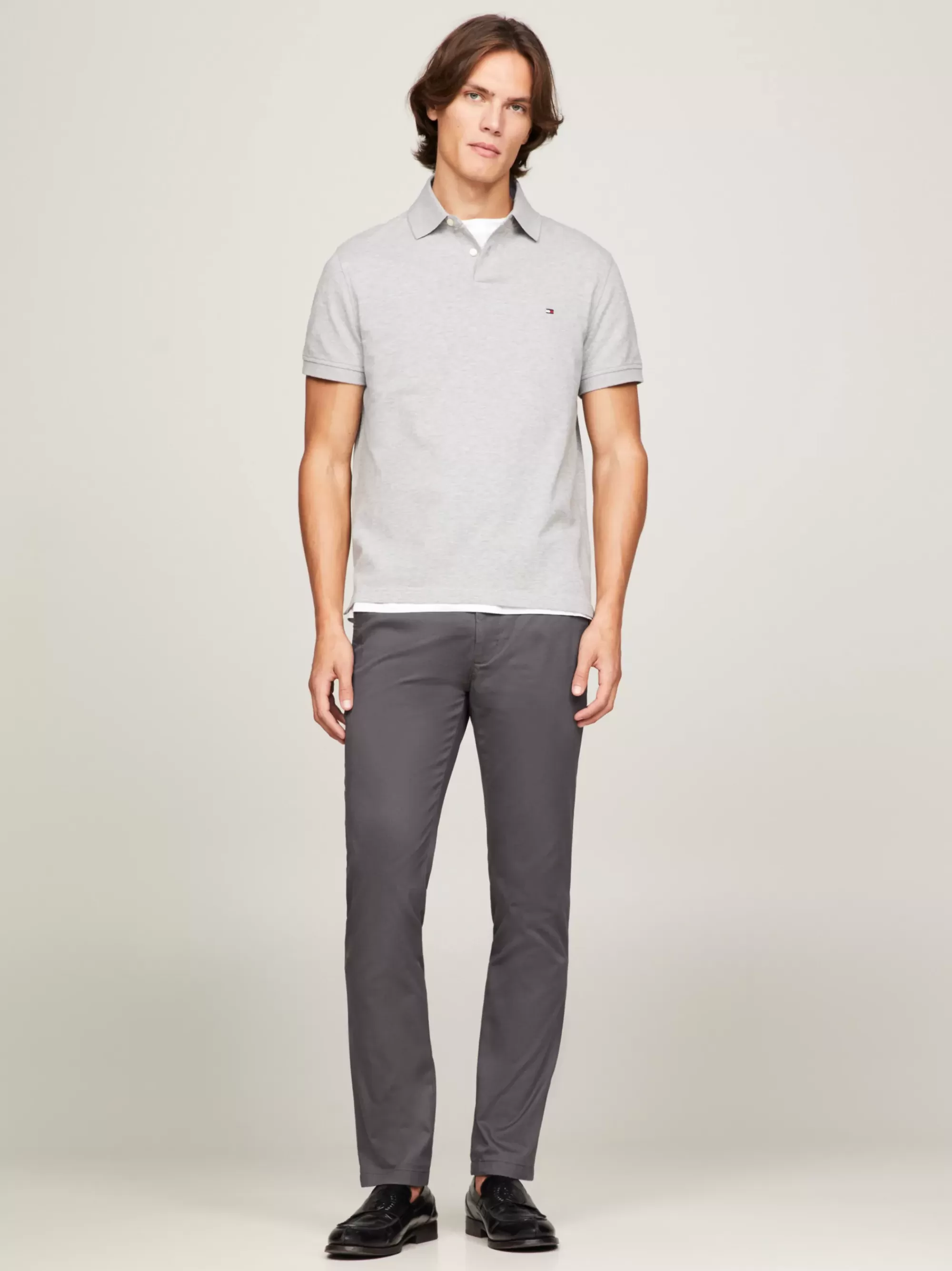Broeken*Tommy Hilfiger Bleecker Chino Van Stretchkatoen DARK ASH
