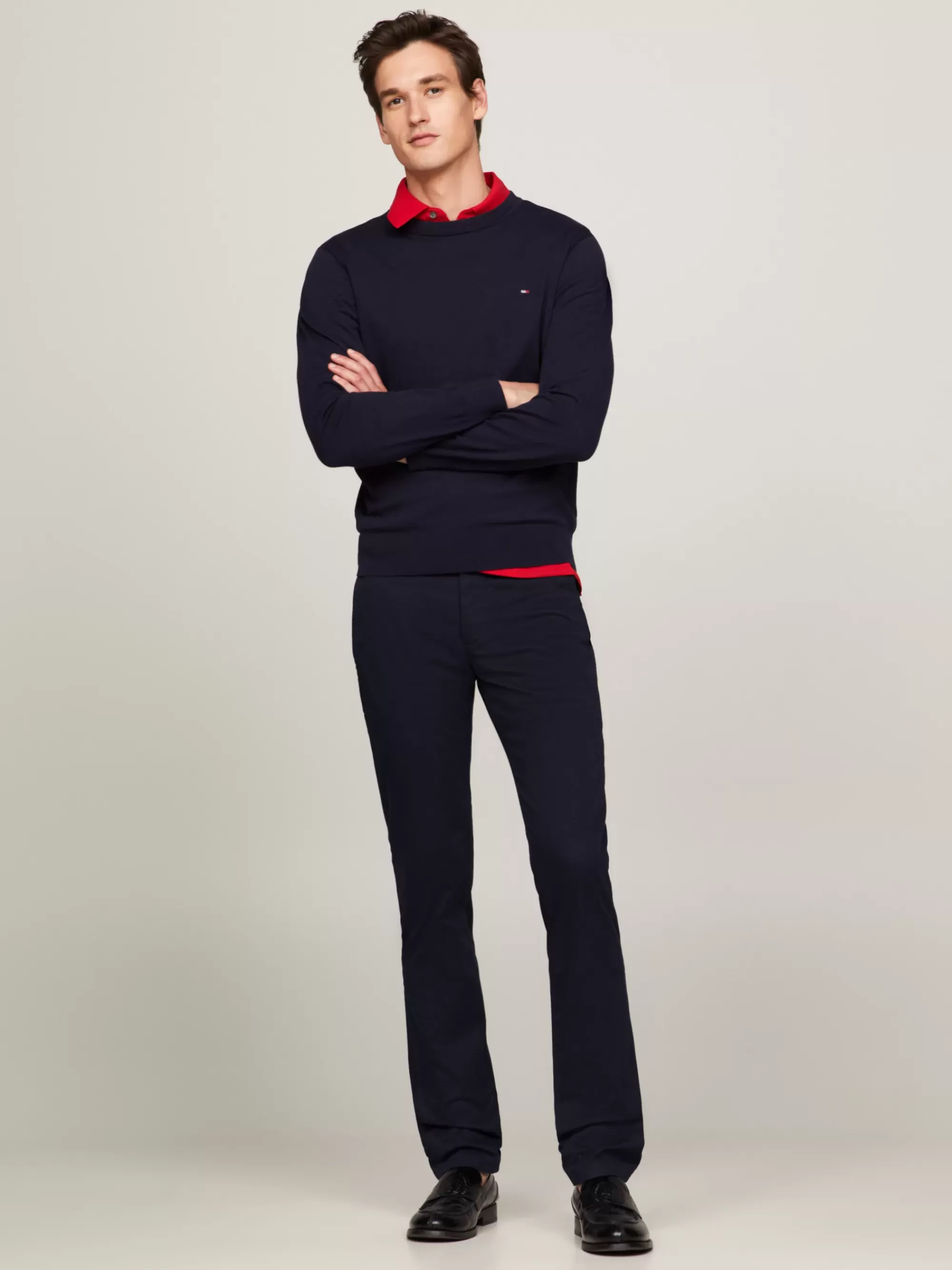 Broeken*Tommy Hilfiger Bleecker Chino Van Stretchkatoen DESERT SKY