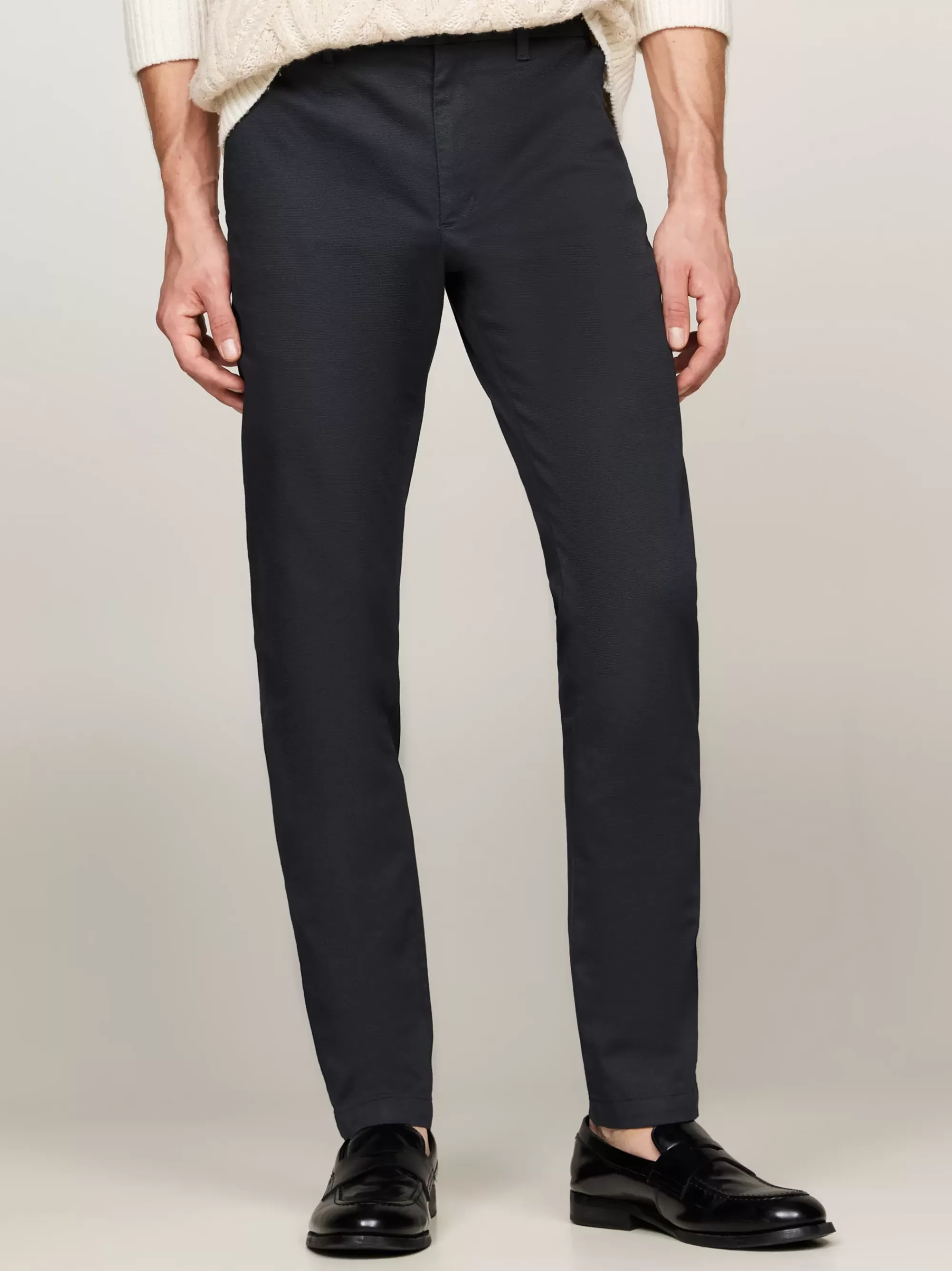 Broeken*Tommy Hilfiger Bleecker Slim Chino Van Stretchkatoen DESERT SKY