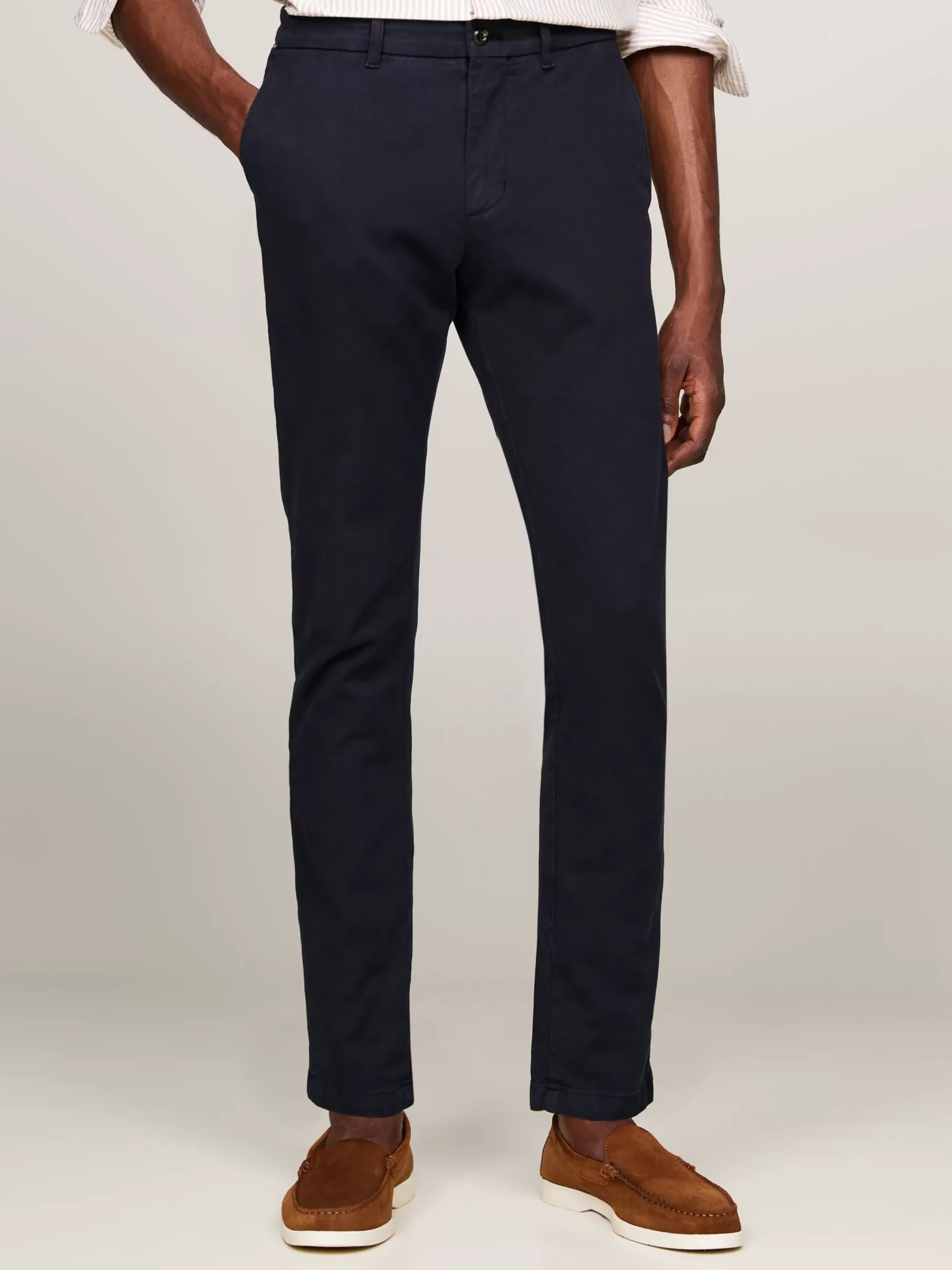 Broeken*Tommy Hilfiger Bleecker Slim Chino Van Stretchkatoen DESERT SKY