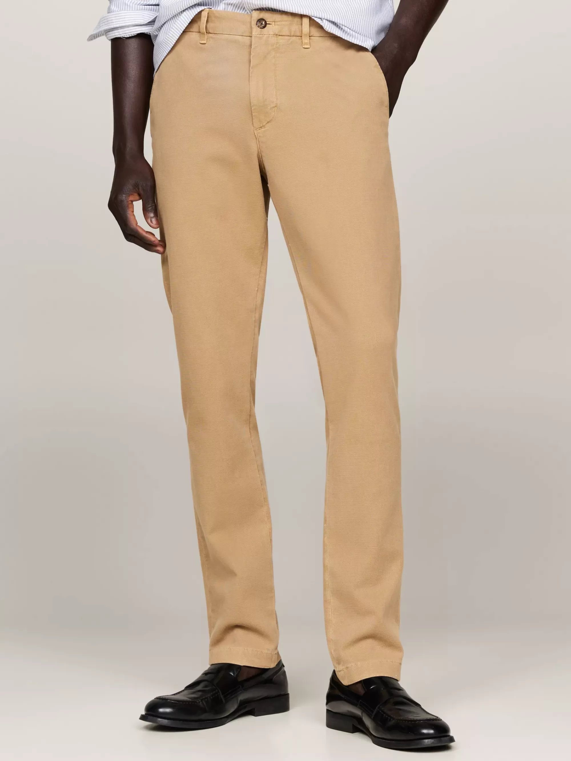 Broeken*Tommy Hilfiger Bleecker Slim Chino Van Stretchkatoen SAFARI CANVAS