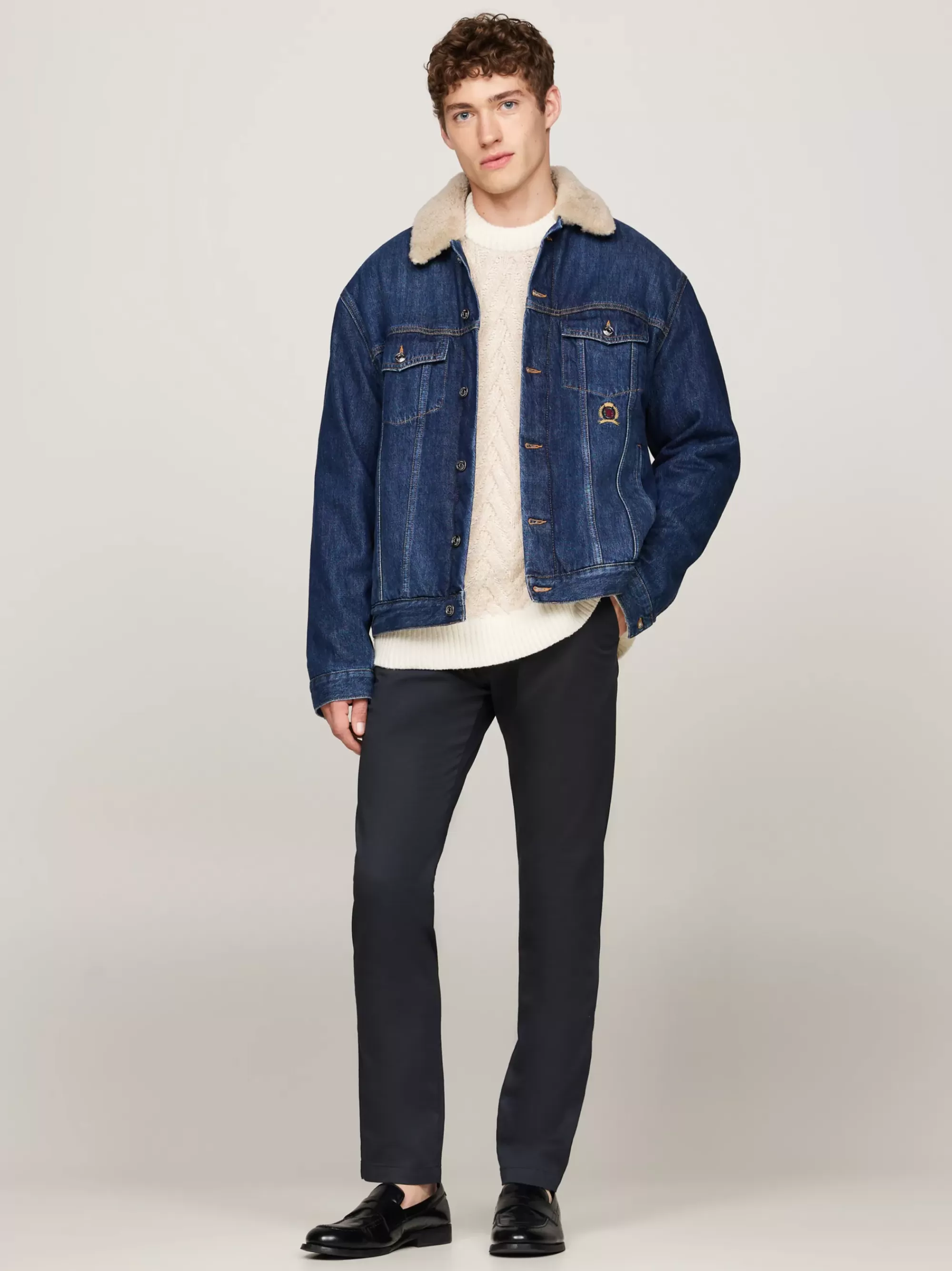 Broeken*Tommy Hilfiger Bleecker Slim Chino Van Stretchkatoen DESERT SKY