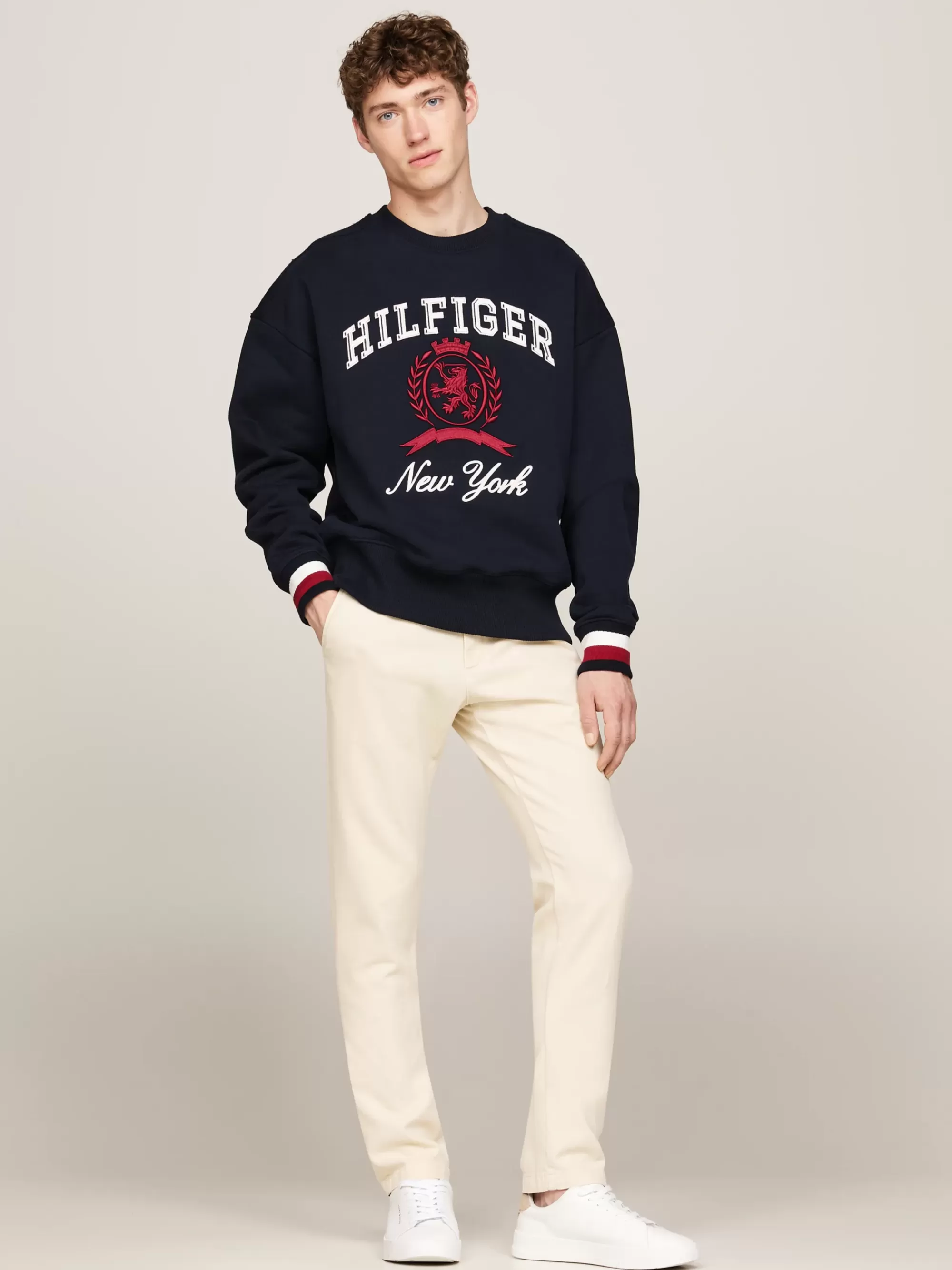 Broeken*Tommy Hilfiger Bleecker Slim Chino Van Stretchkatoen CLASSIC BEIGE