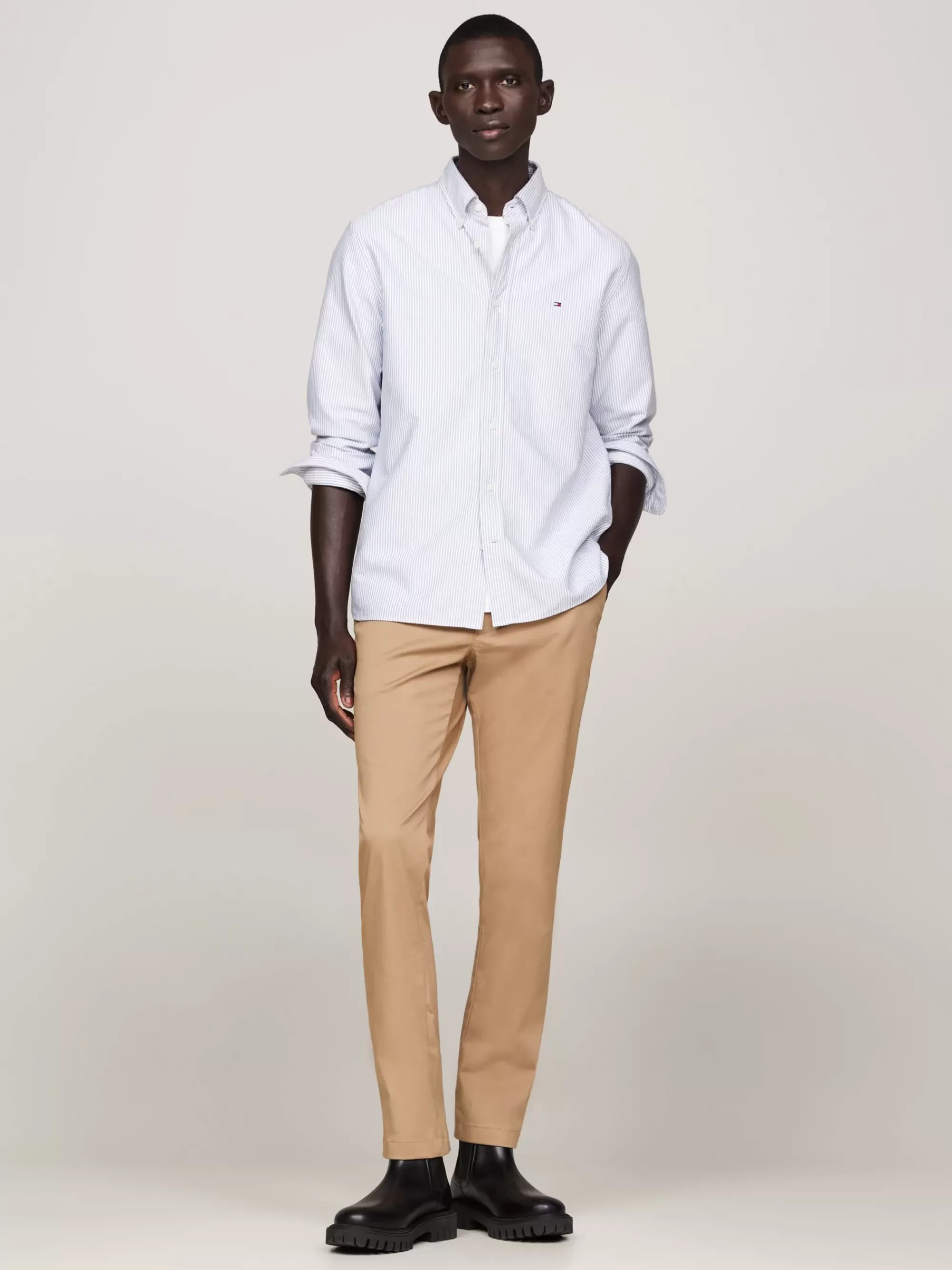 Broeken*Tommy Hilfiger Bleecker Slim Chino Van Stretchkatoen SAFARI CANVAS
