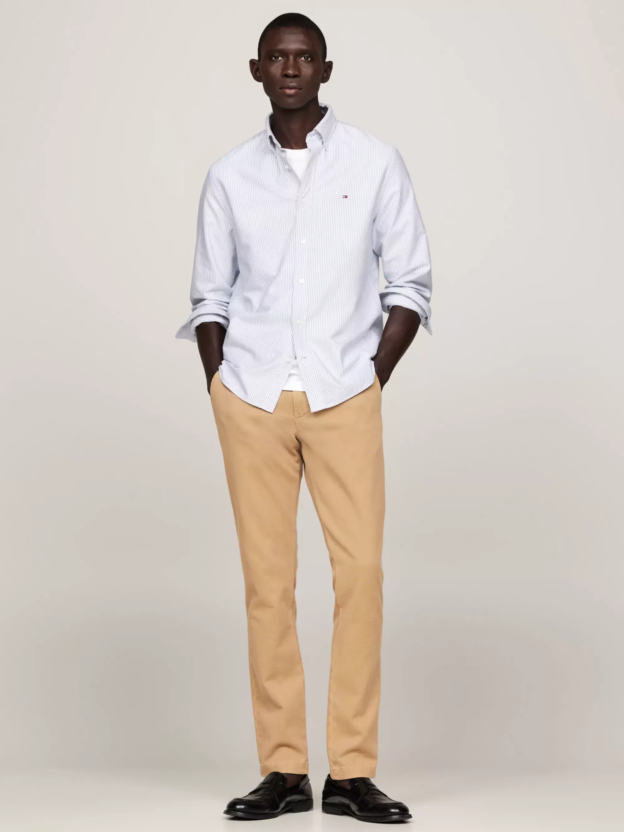 Broeken*Tommy Hilfiger Bleecker Slim Chino Van Stretchkatoen SAFARI CANVAS