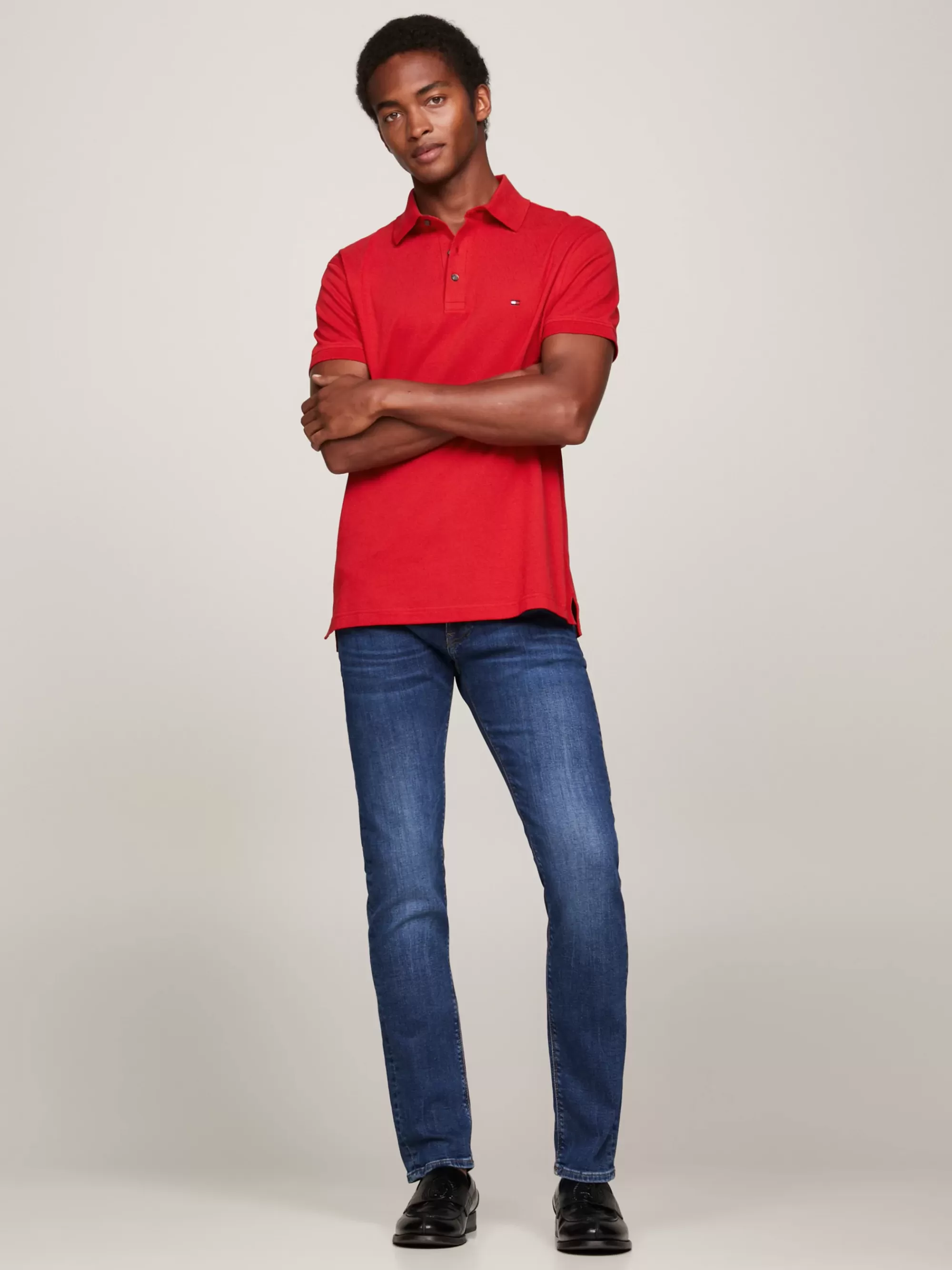 Jeans*Tommy Hilfiger Bleecker Slim TH Flex Jeans Met Fading OREGON INDIGO