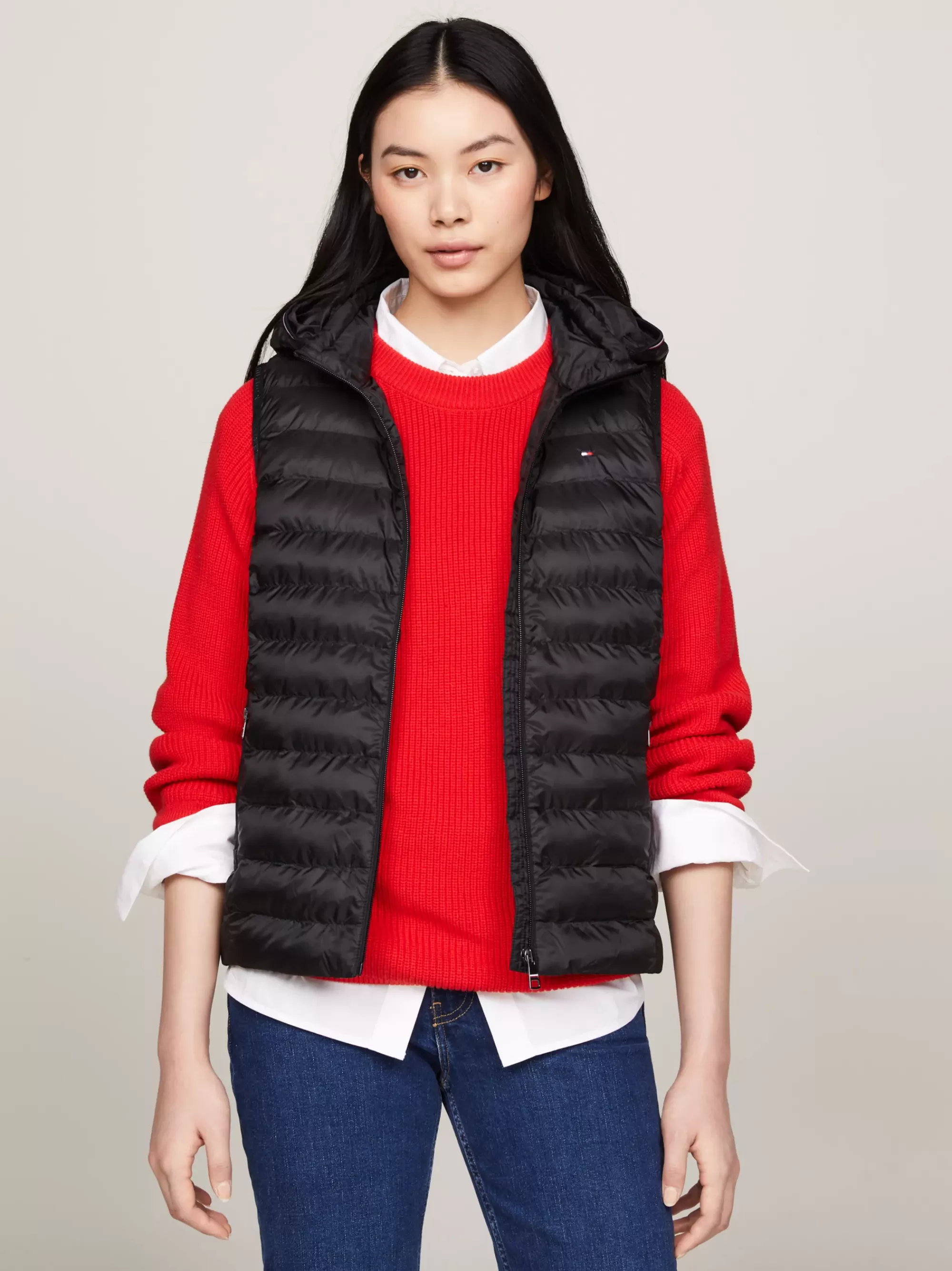 Jassen & Jacks*Tommy Hilfiger Bodywarmer Met Donsvulling BLACK