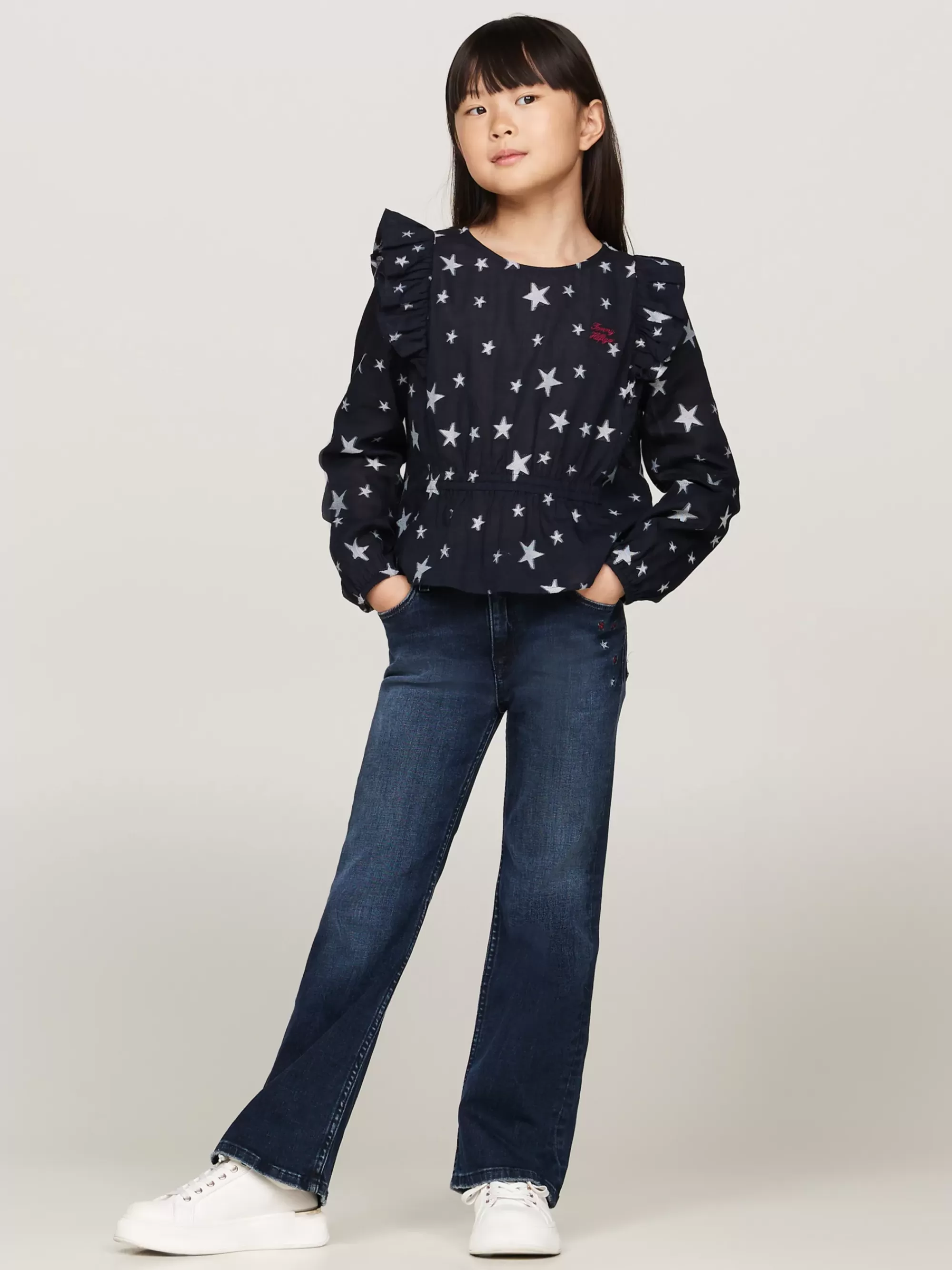 Jeans*Tommy Hilfiger Bootcut Jeans Met Geborduurde Sterren BLUE BLACK