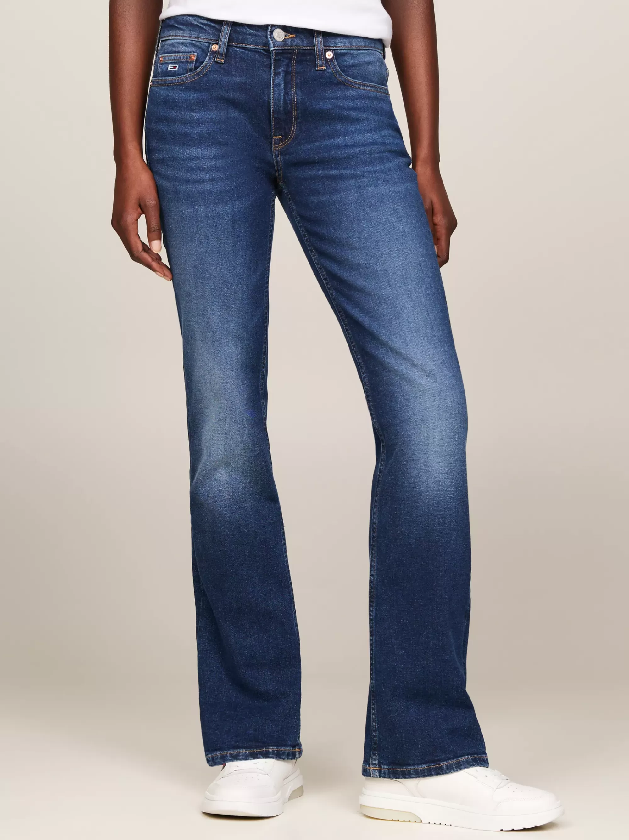 Jeans*Tommy Hilfiger Bootcut Mid Rise Jeans Met Whiskers DENIM DARK