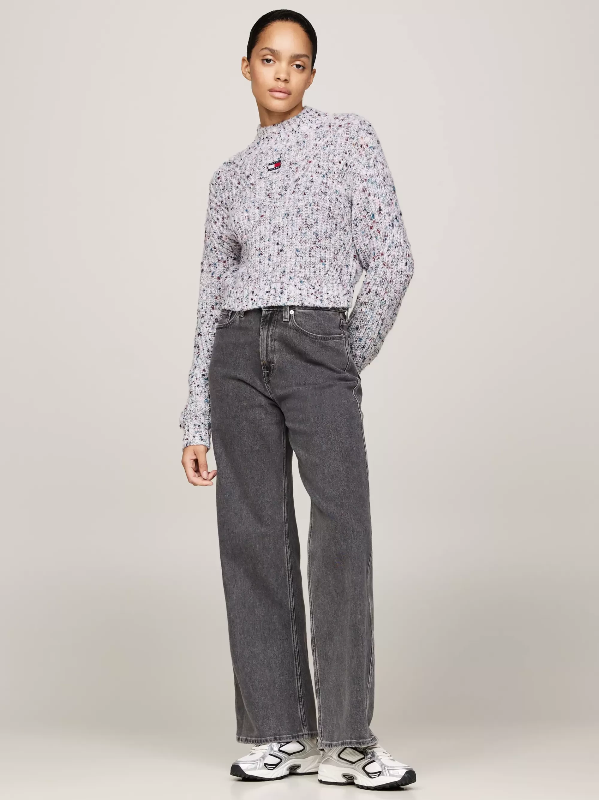 Truien | Truien & Vesten*Tommy Hilfiger Boxy Cropped Trui Met Wol En Opstaande Hals ANCIENT WHITE