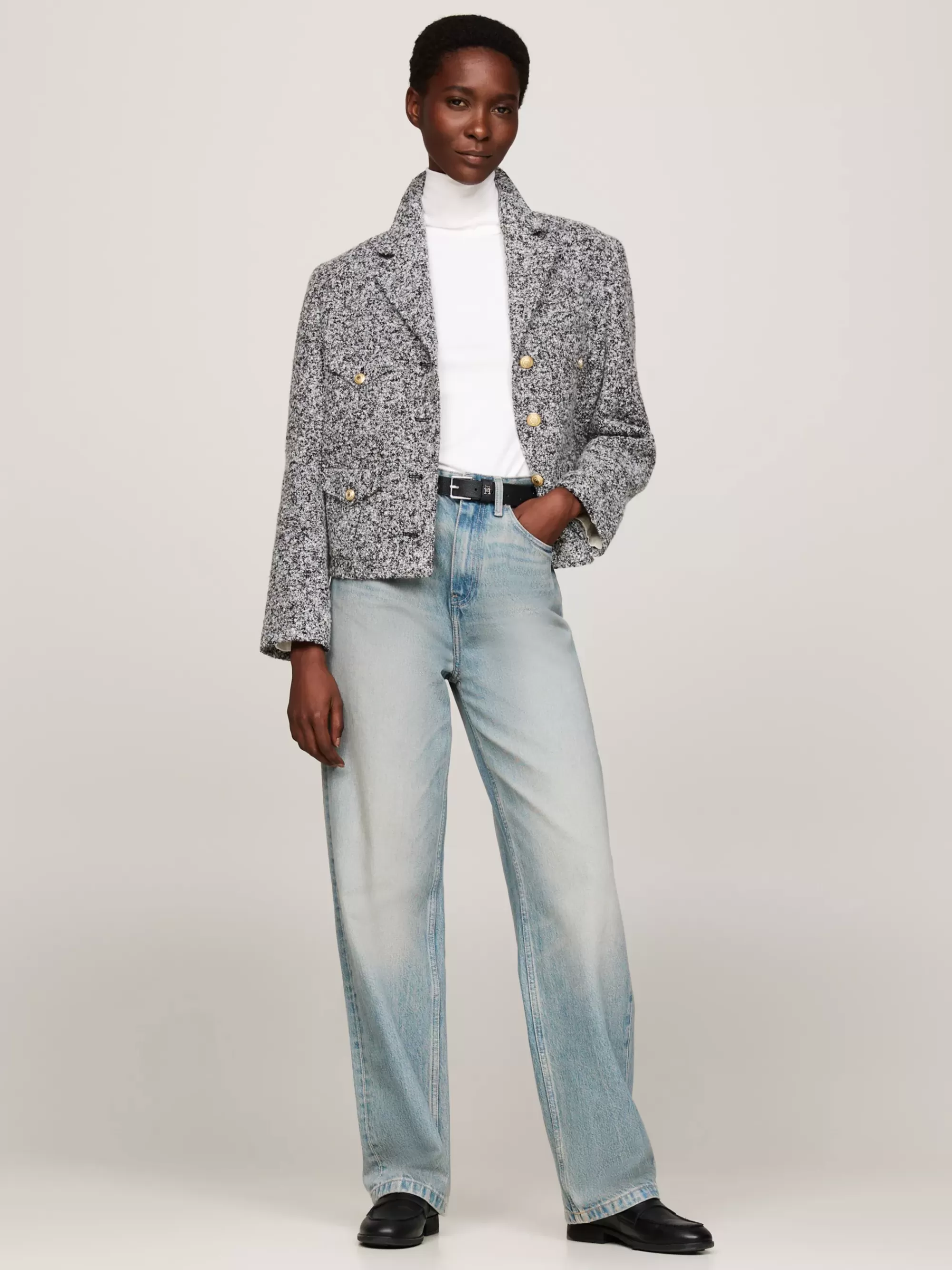 Jassen & Jacks | Wollen Jassen*Tommy Hilfiger Boxy Fit Blazer Van Bouclé Met Wol MEDIUM HEATHER GREY