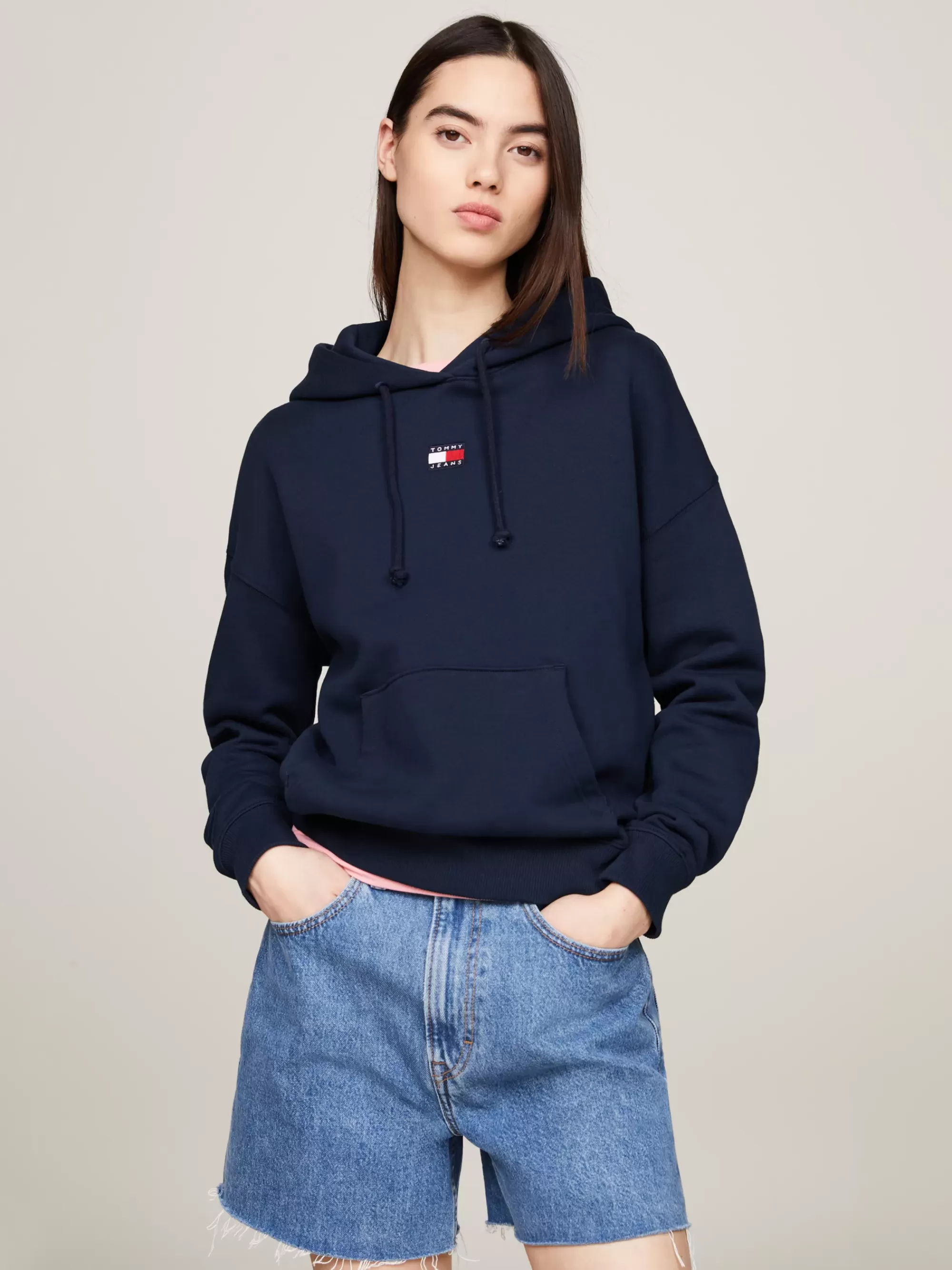 Sweatshirts & Hoodies*Tommy Hilfiger Boxy Fit Hoodie Met Badge DARK NIGHT NAVY
