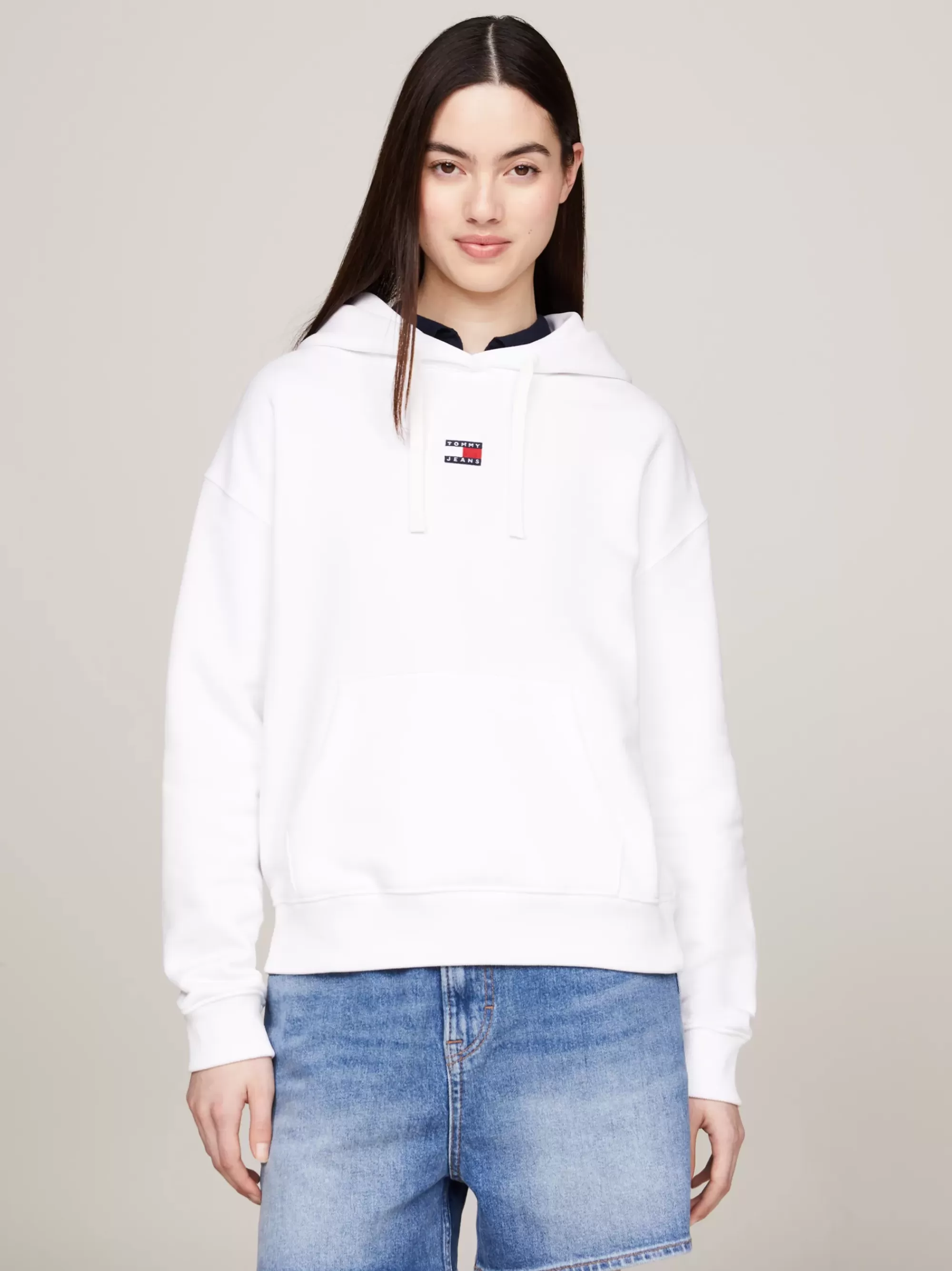Sweatshirts & Hoodies*Tommy Hilfiger Boxy Fit Hoodie Met Badge WHITE