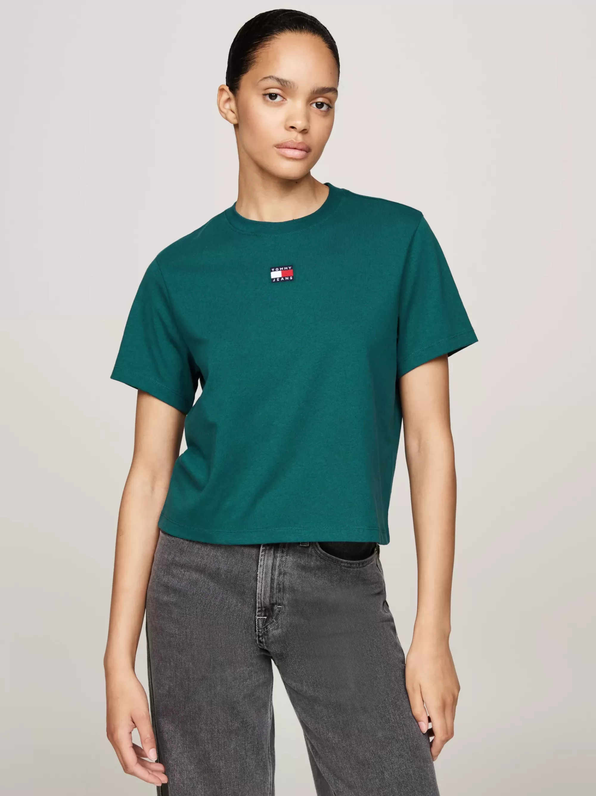 T-Shirts*Tommy Hilfiger Boxy Fit T-shirt Met Ronde Hals En Badge DEEP SEAWATER